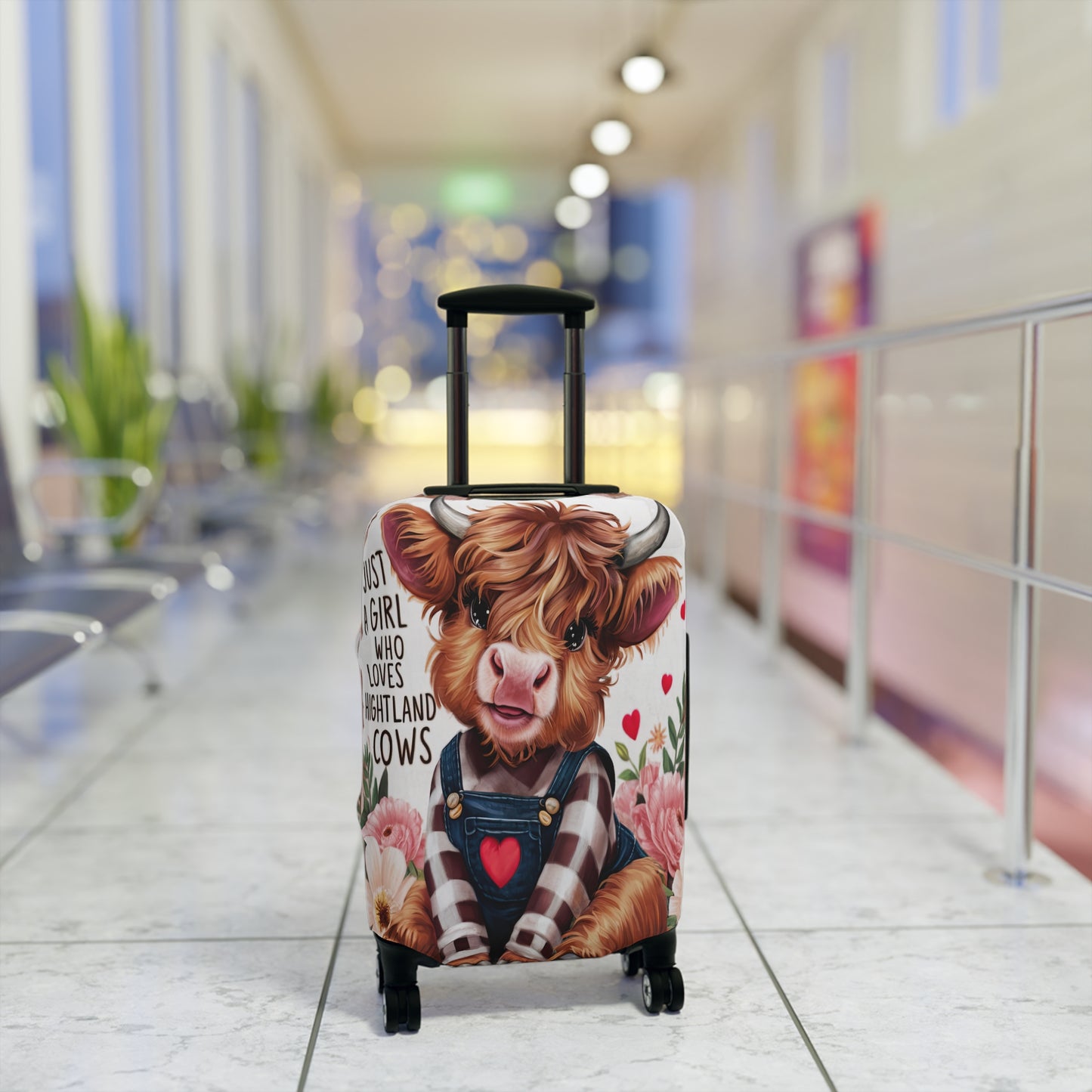 Luggage Cover, Just a Girl who Loves Highland Cows, awd-3087