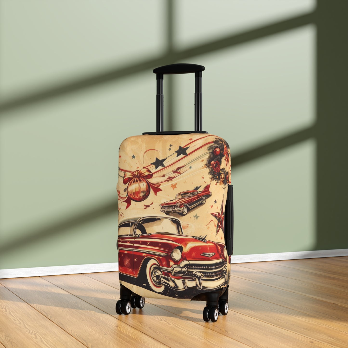 Luggage Cover, Christmas, Vintage Car