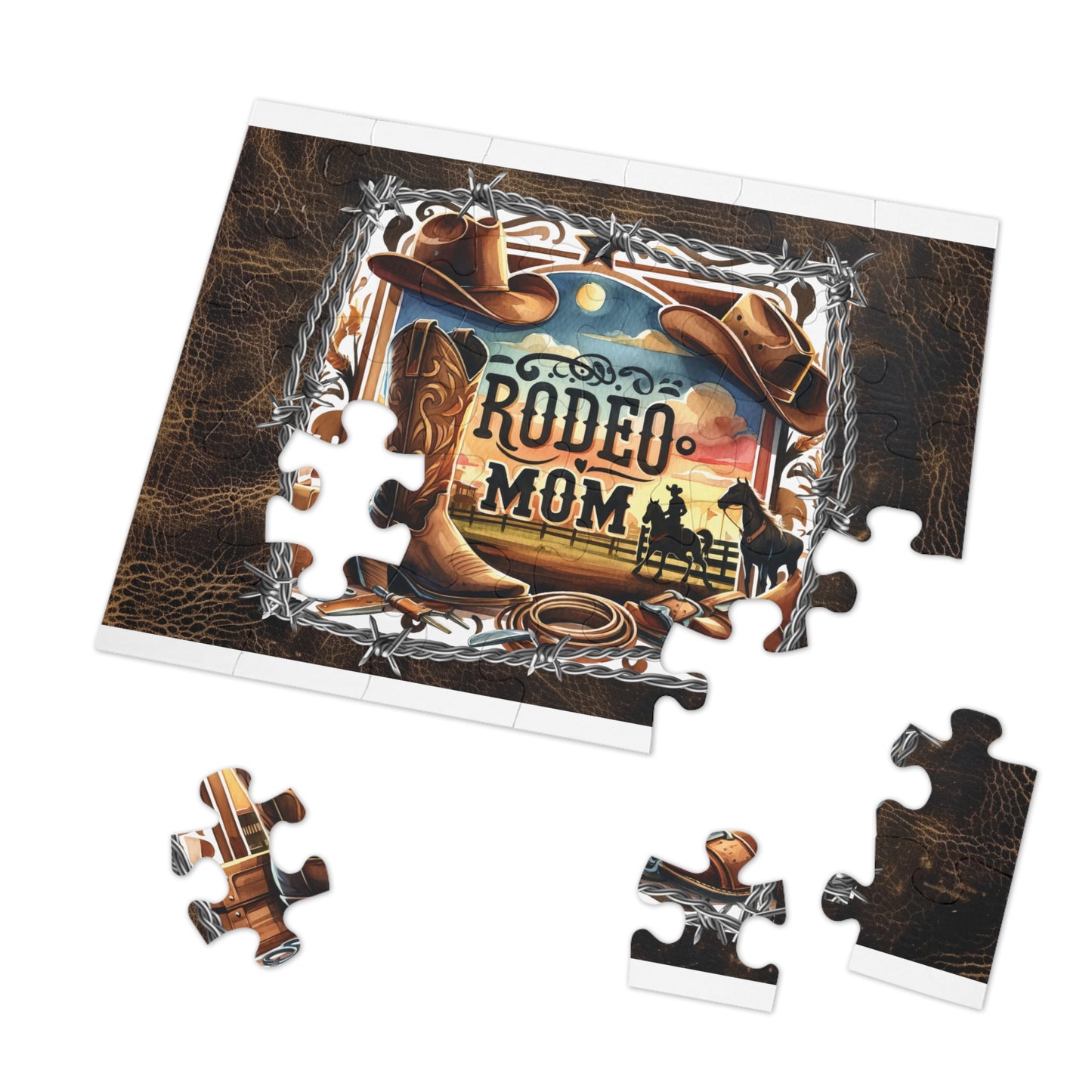 Puzzle, Western, Rodeo Mom, Personalised/Non-Personalised (30, 110, 252, 500,1000-Piece) awd-611