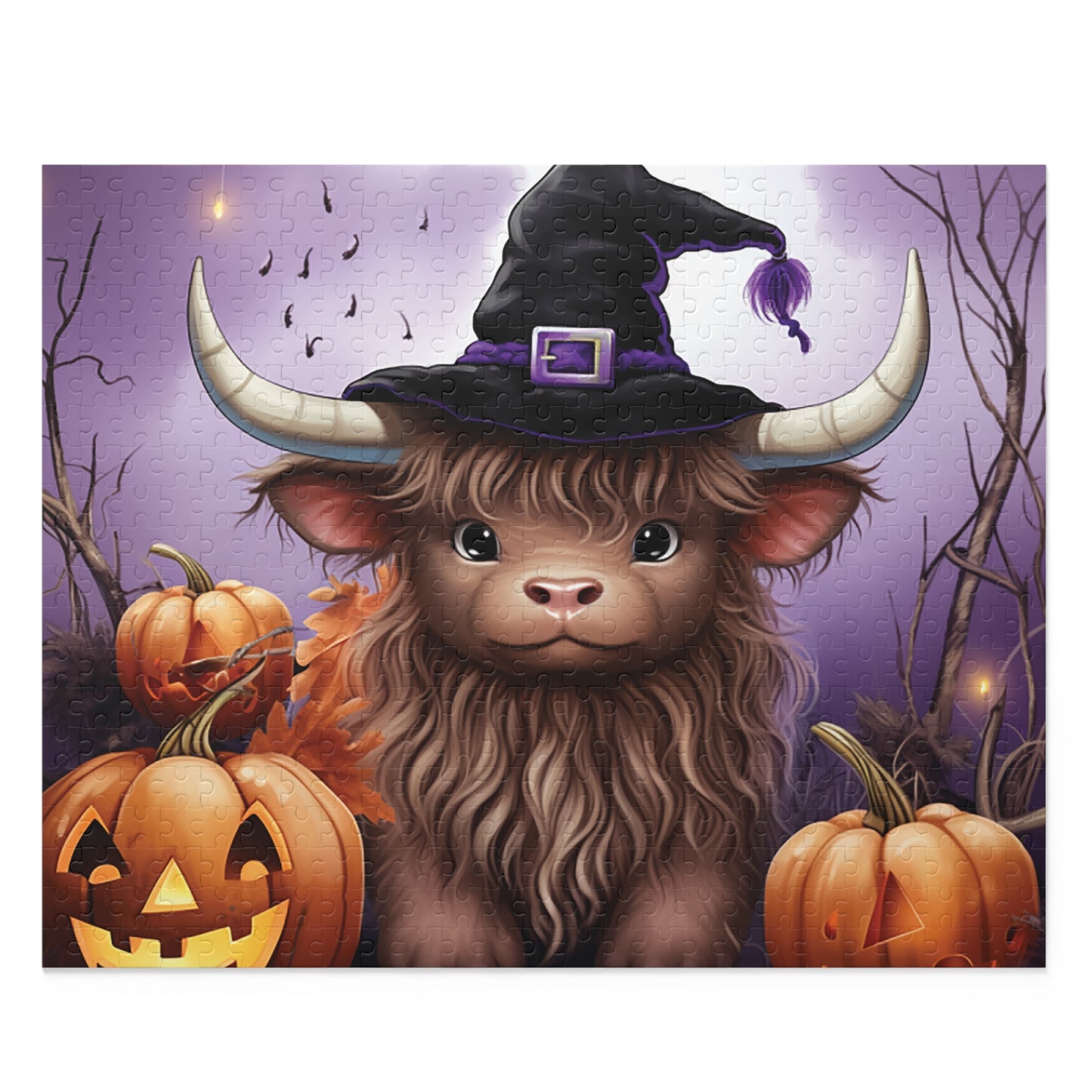 Personalised/Non-Personalised Puzzle, Highland Cow (120, 252, 500-Piece)