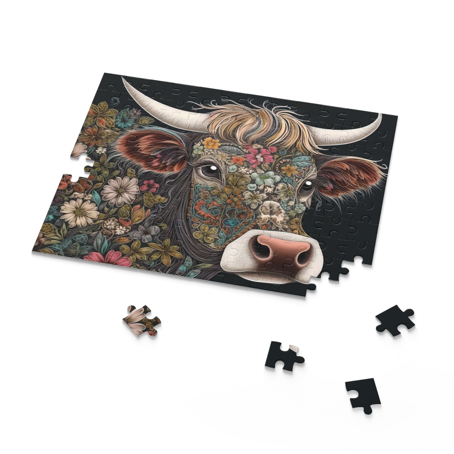 Personalised/Non-Personalised Puzzle, Highland Cow (120, 252, 500-Piece)