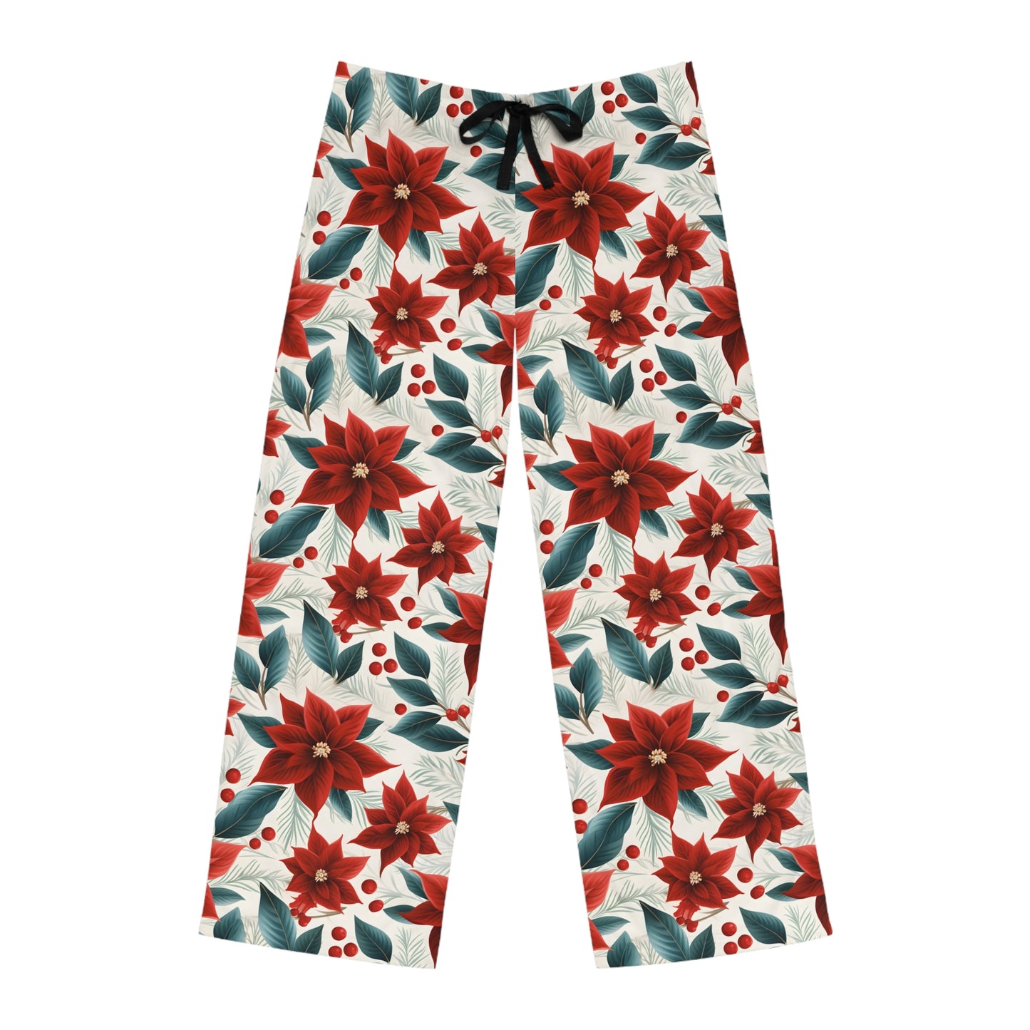 Men's Pajama Pants, Red poinsettia