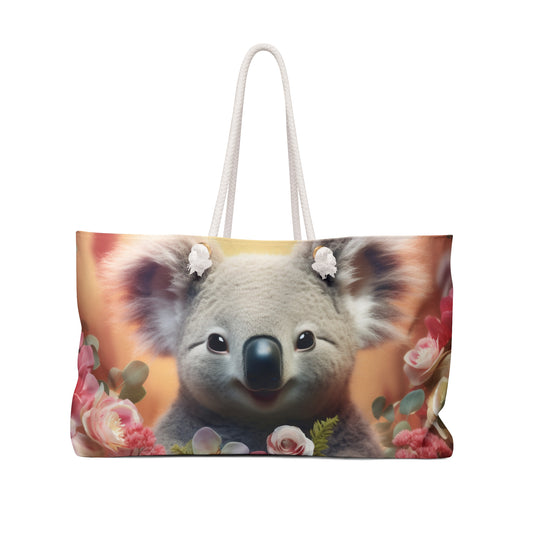 Personalised/Non-Personalised Weekender Bag, Koala, Large Weekender Bag, Beach Bag, Book Bag