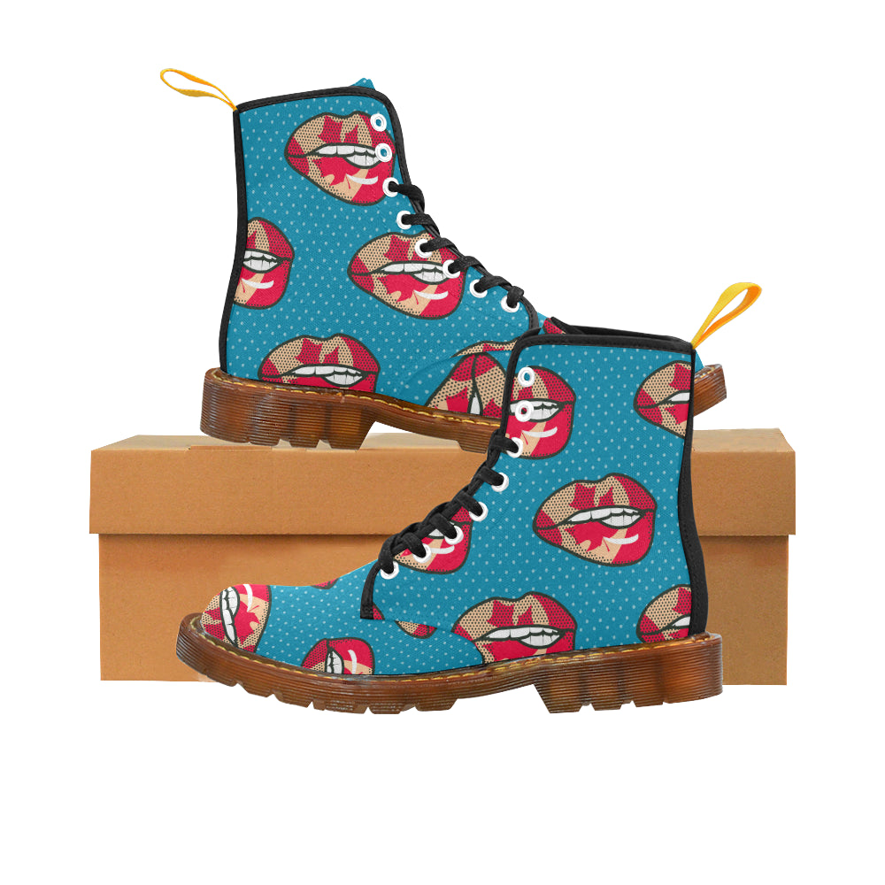 lip pattern with canadian flag honey Martin Boots For Men Model 1203H