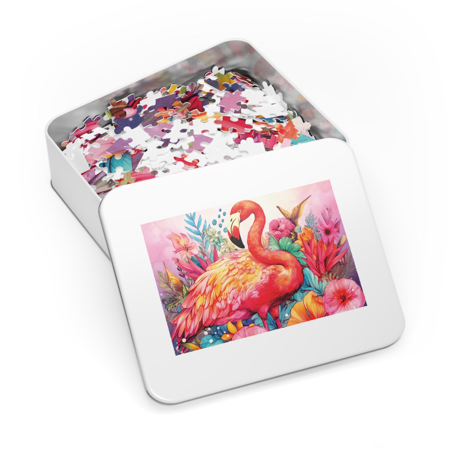 Jigsaw Puzzle, Flamingo, Personalised/Non-Personalised (30, 110, 252, 500,1000-Piece)