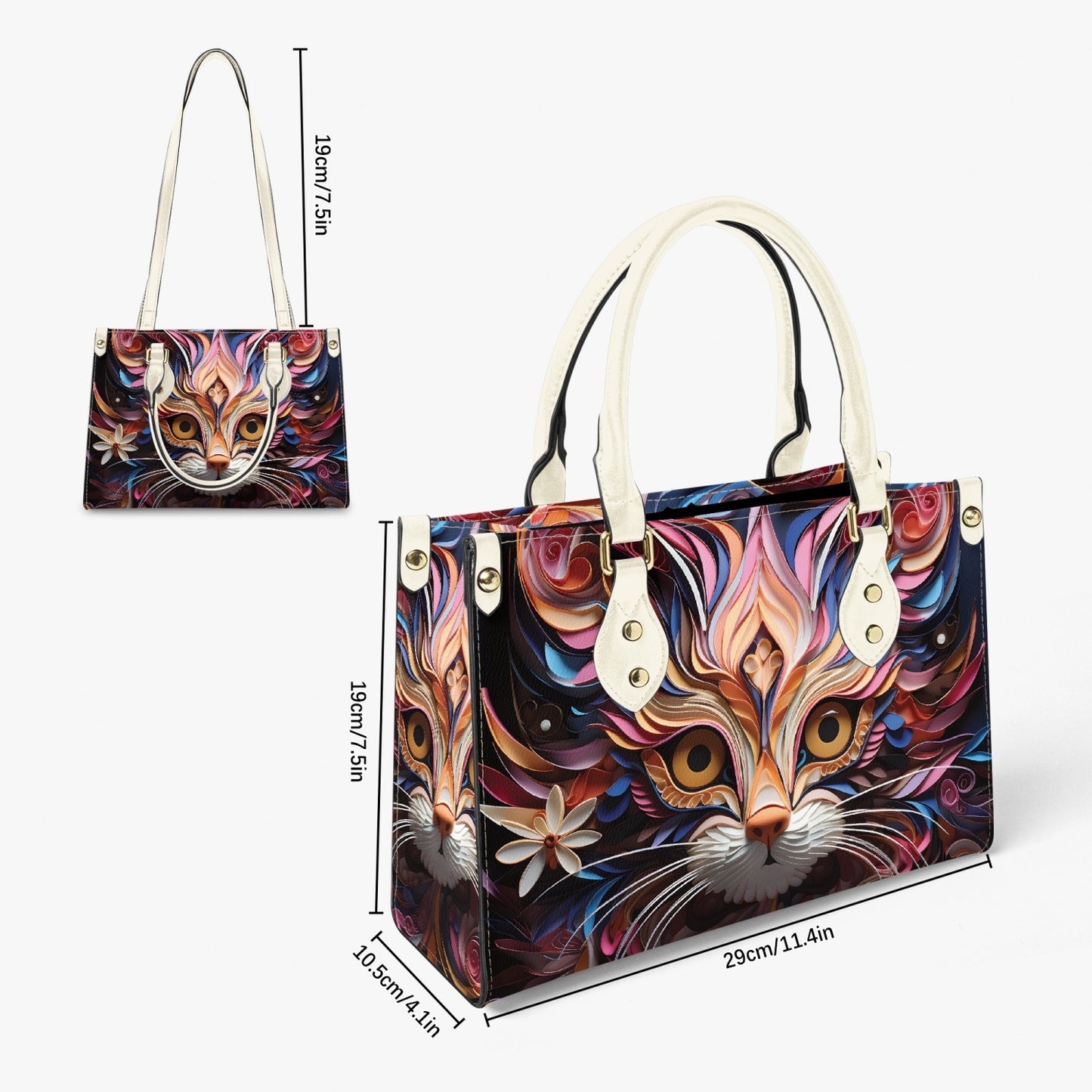 Women's Tote Bag - Long Strap - Cat