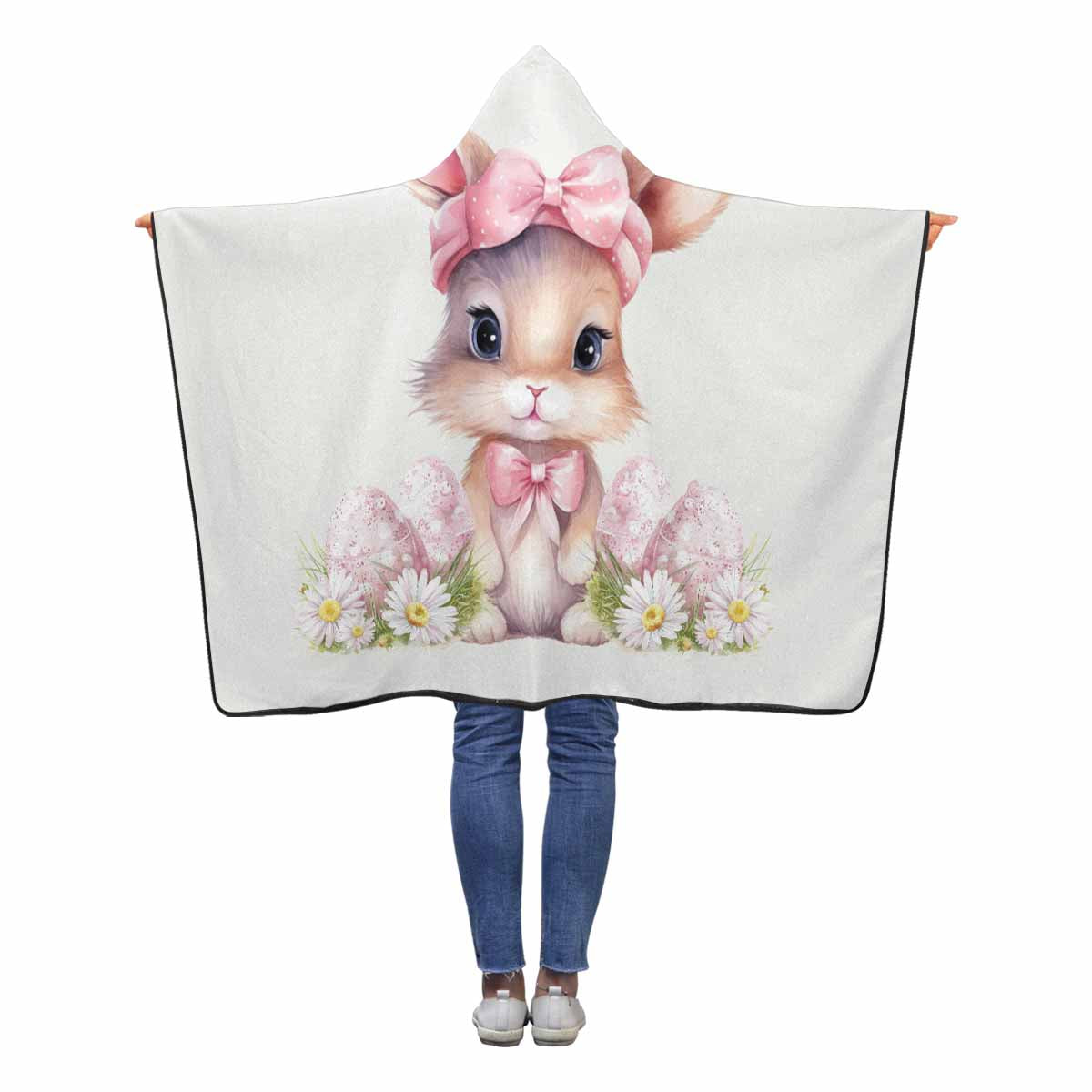 Easter Bunny Awd1343  Hooded Blanket 50"x40"