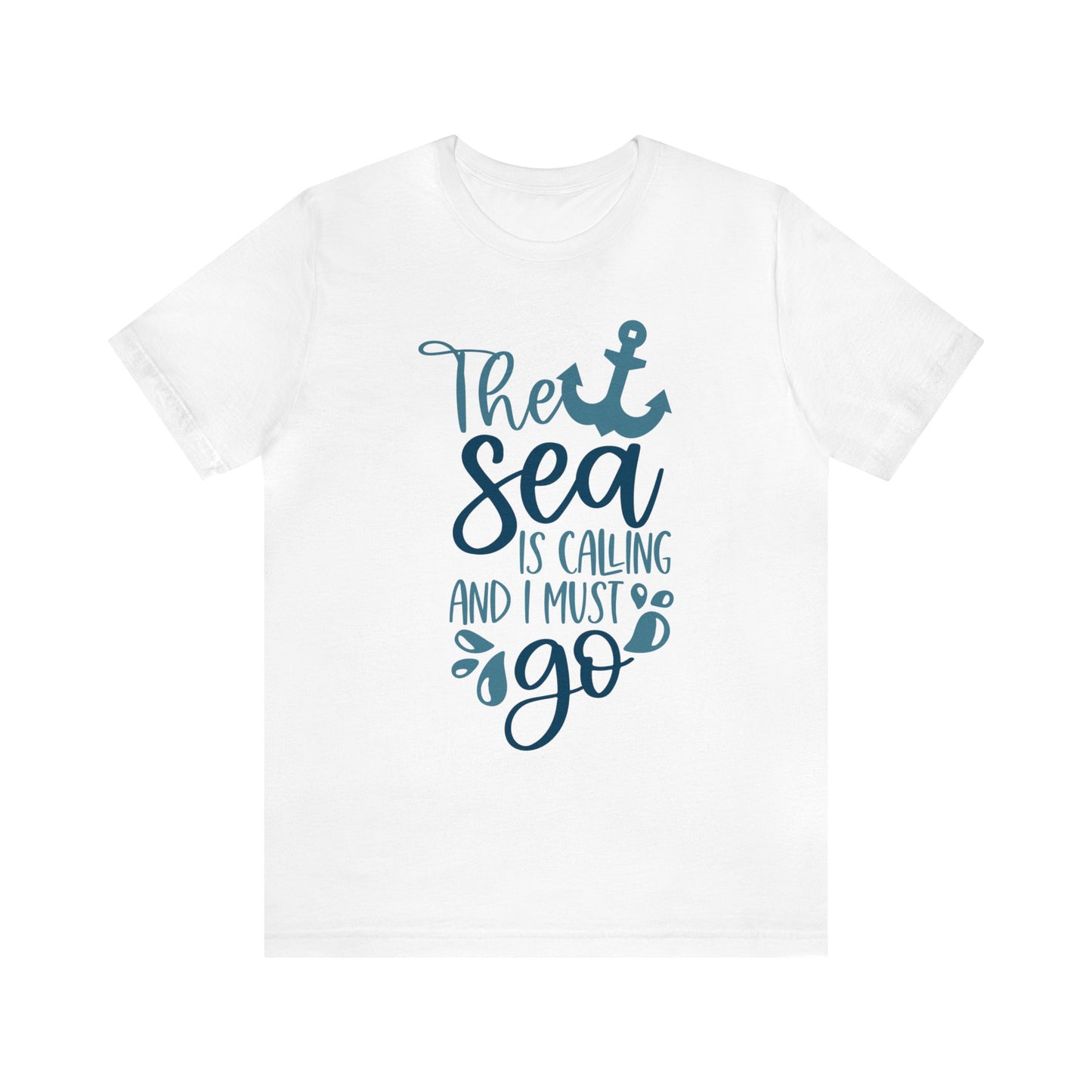 Unisex Jersey Short Sleeve Tee, Cruise Tee, The Sea is Calling, 100% Cotton, Light Fabric 142 g/m²