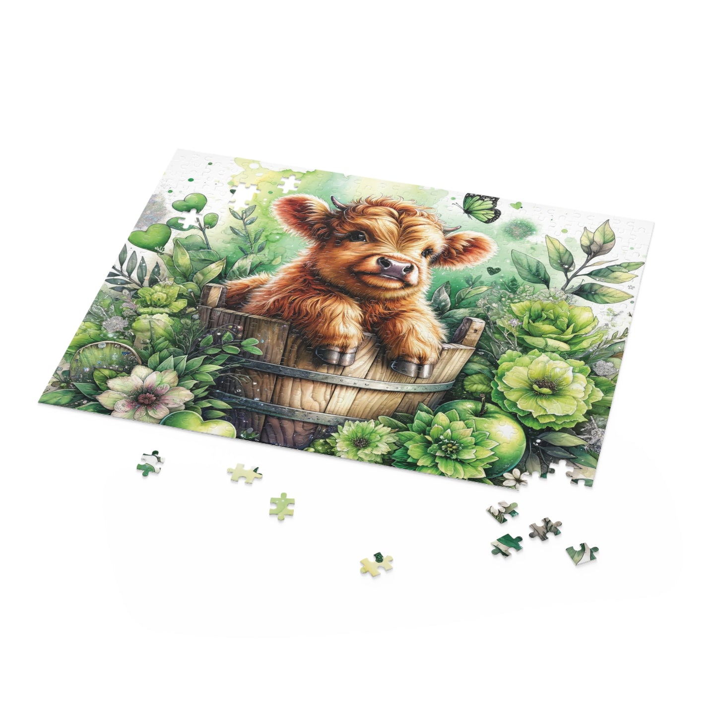 Personalised/Non-Personalised Puzzle, Highland Cow (120, 252, 500-Piece)