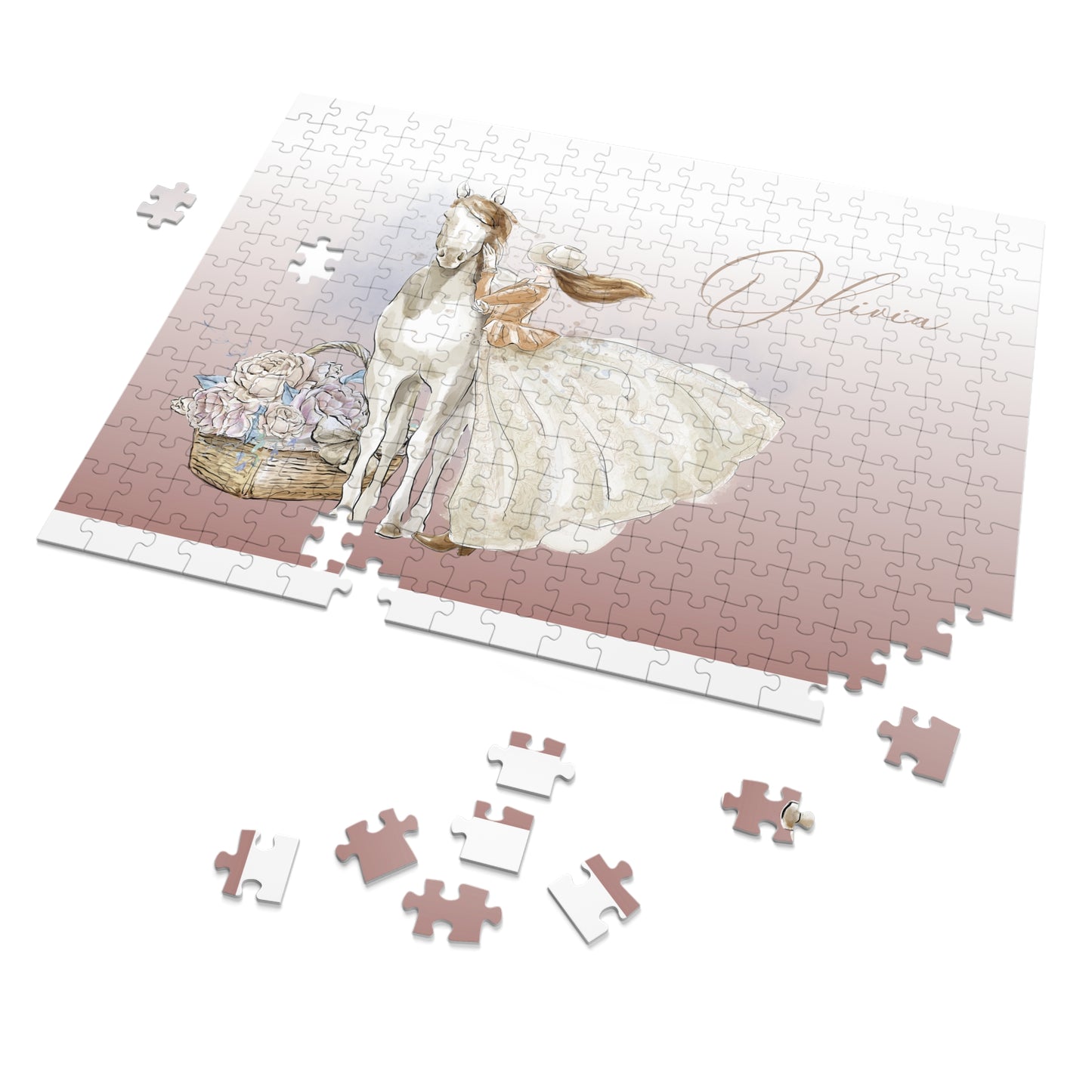 Jigsaw Puzzle, Western, Just a Girl Who Loves Horses, Personalised/Non-Personalised (30, 110, 252, 500,1000-Piece)