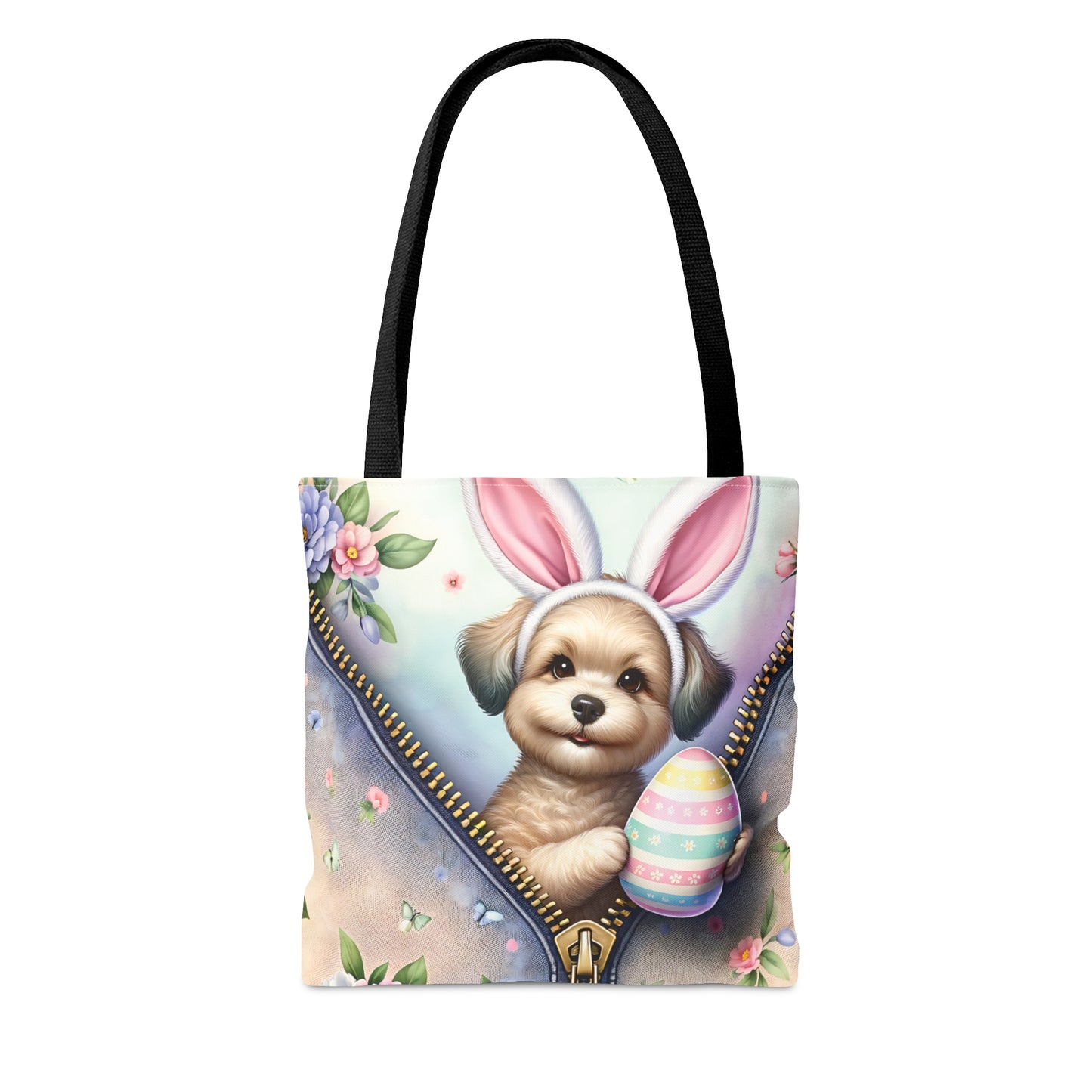 Tote Bag, Easter, Cute Dog with Bunny Ears, Personalised/Non-Personalised Tote bag