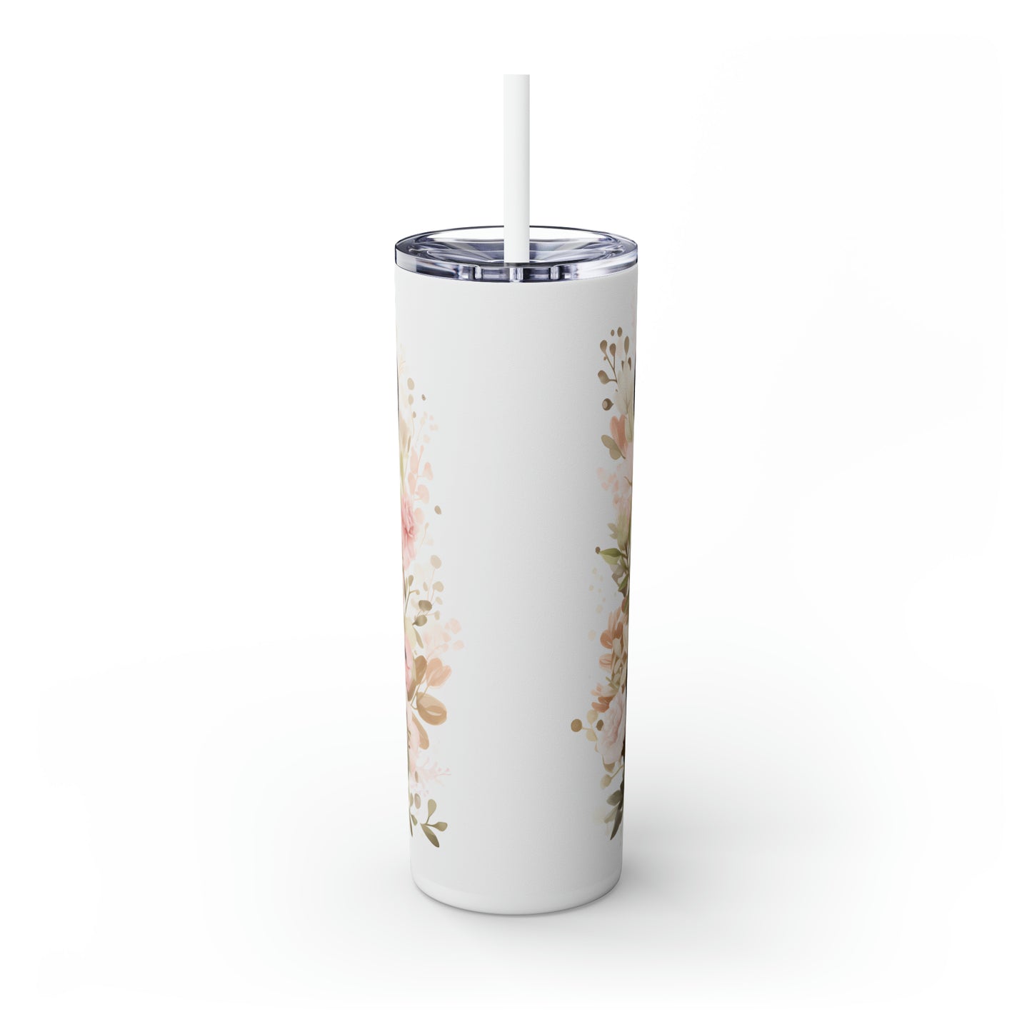 Skinny Tumbler with Straw, 20oz, Panda