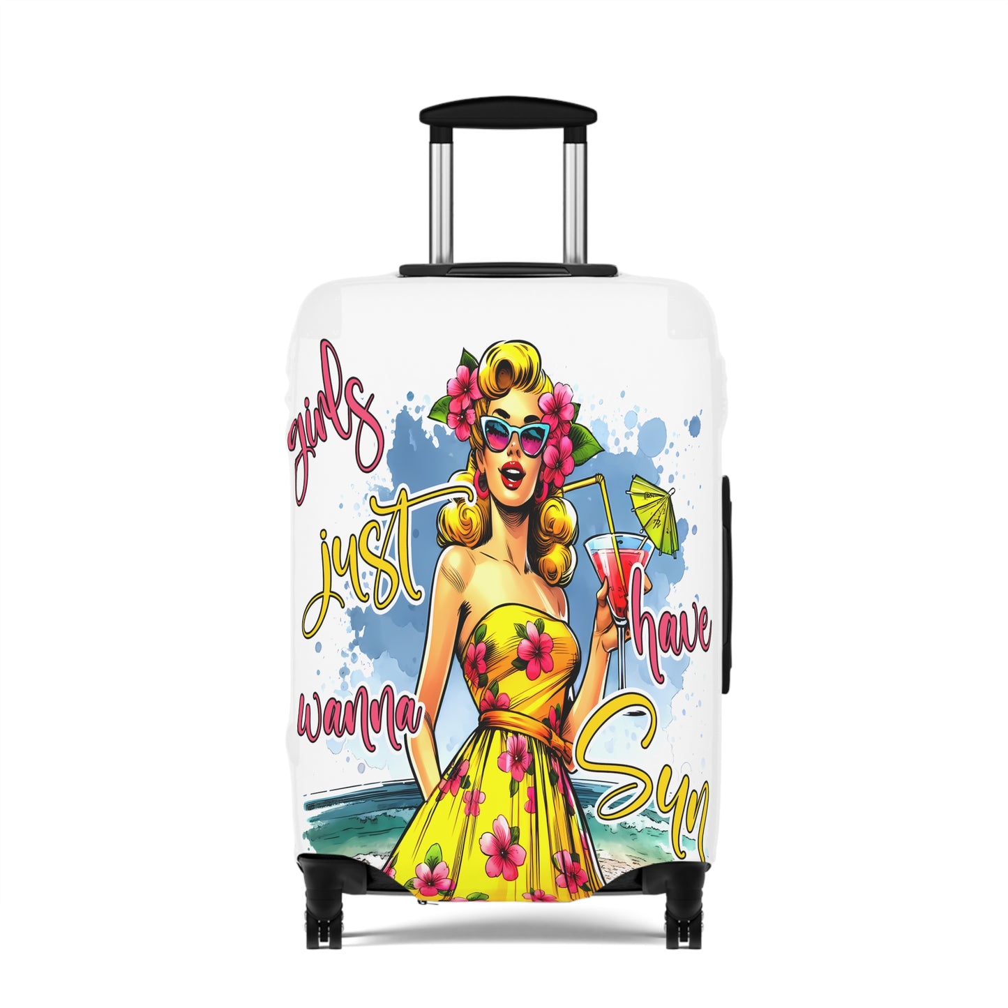 Luggage Cover, Retro Girl, Girls just wanna have sun, awd-3008