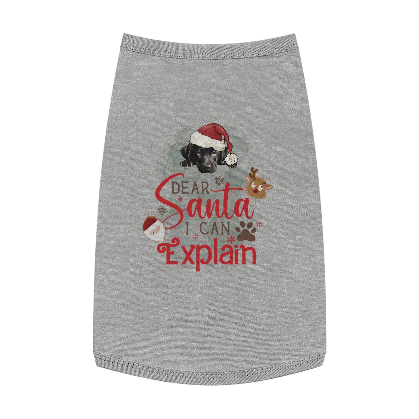 Pet Tank Top, Santa I Can Explain, Christmas Pet Tank Top