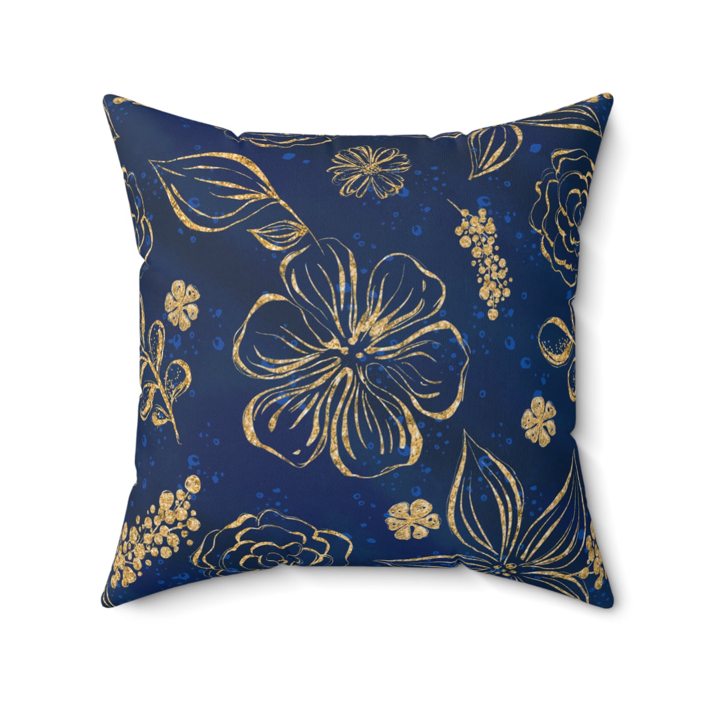 Spun Polyester Square Pillow, Floral Cushion