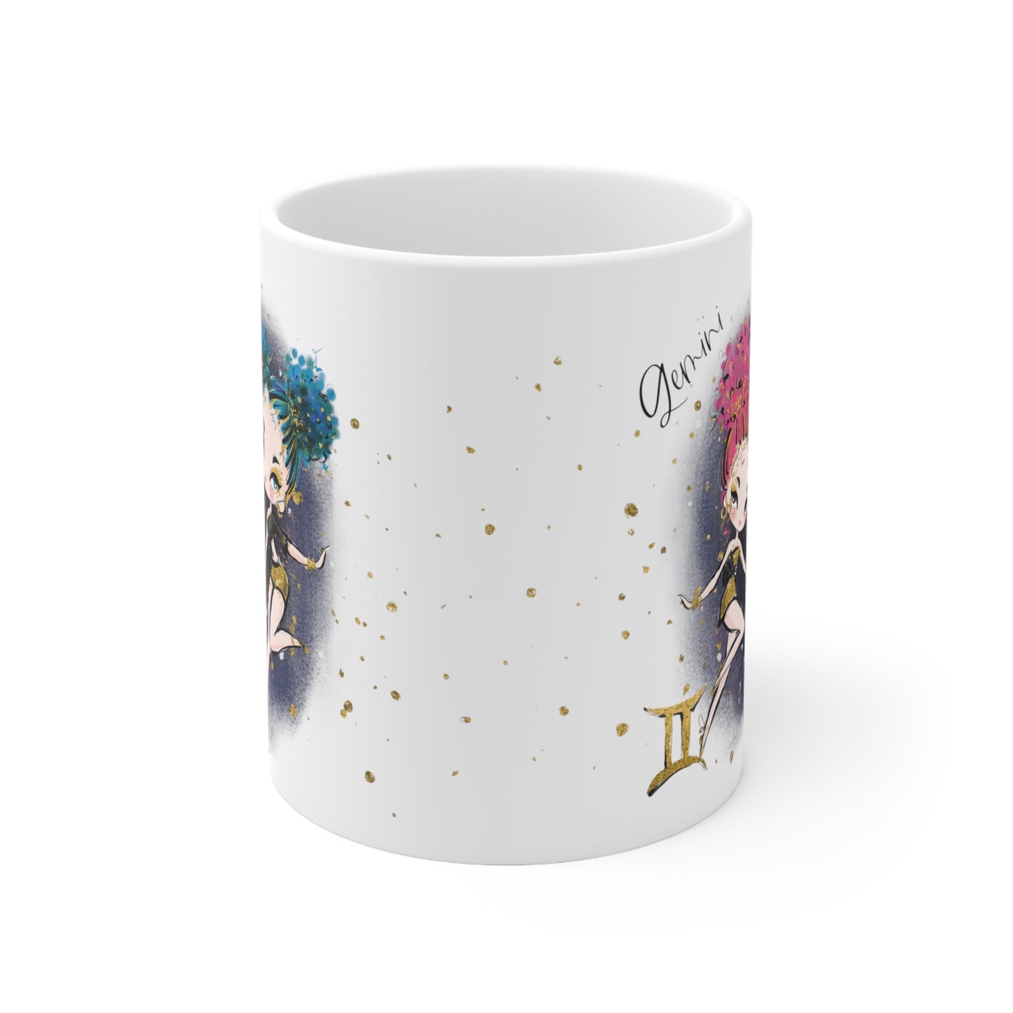 Personalised/Non Personalised Zodiac Sign, Gemini, Ceramic Mug 11oz