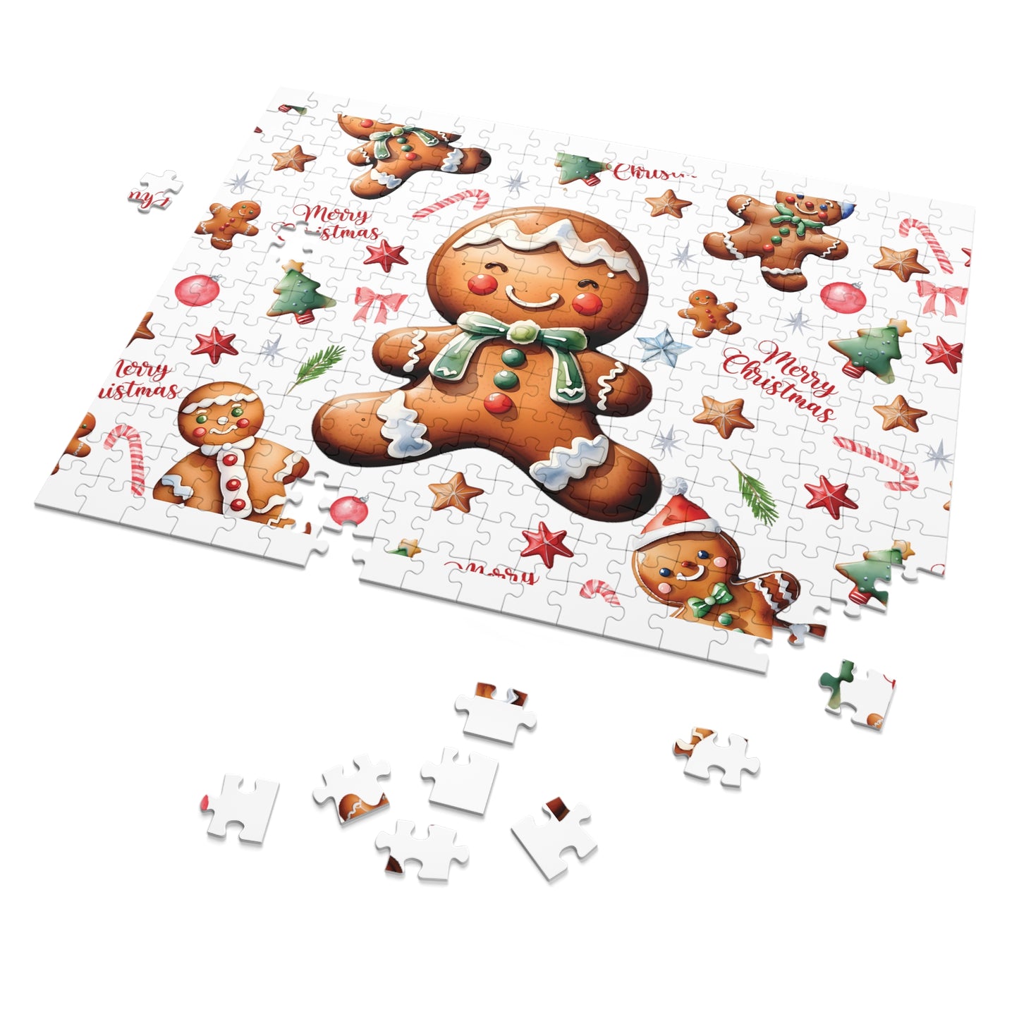 Jigsaw Puzzle, Christmas, Gingerbread Man, Personalised/Non-Personalised (30, 110, 252, 500,1000-Piece)