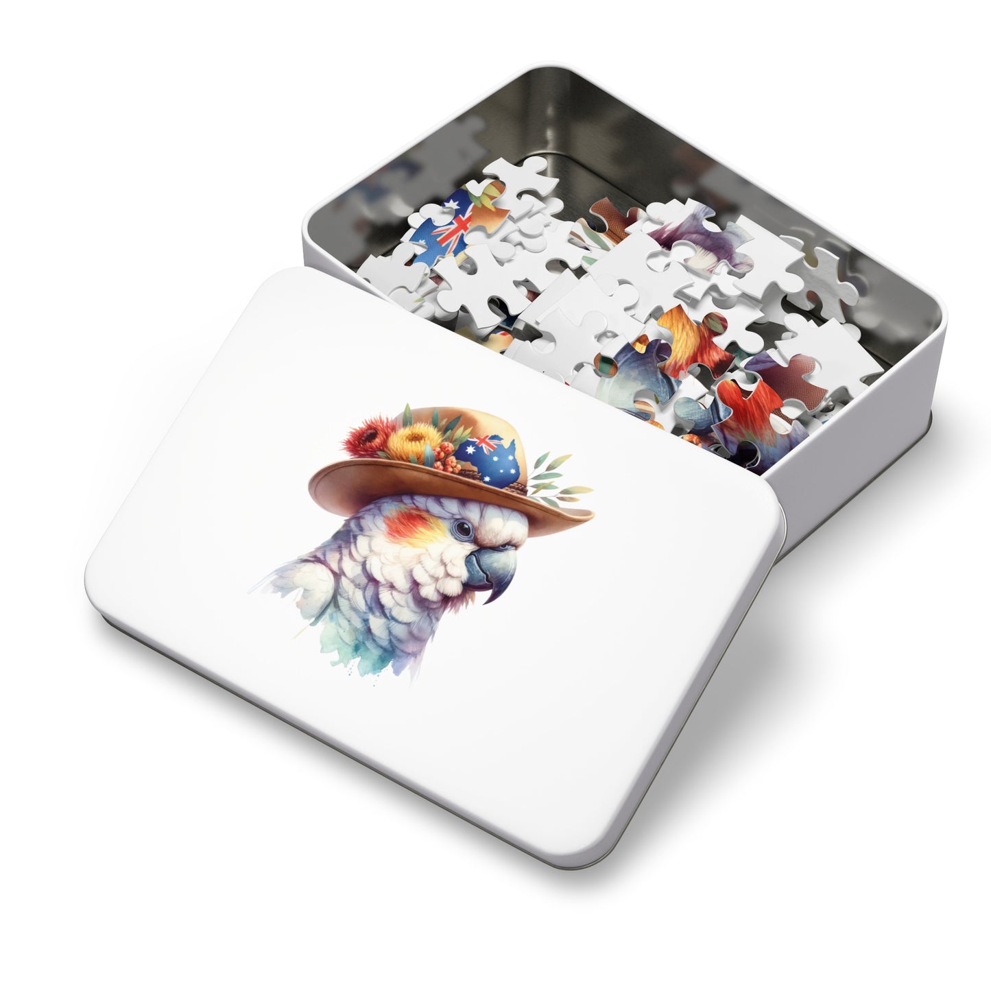 Jigsaw Puzzle in Tin, Australian Animals, Cockatoo, Personalised/Non-Personalised, awd-1333 (30, 110, 252, 500,1000-Piece)