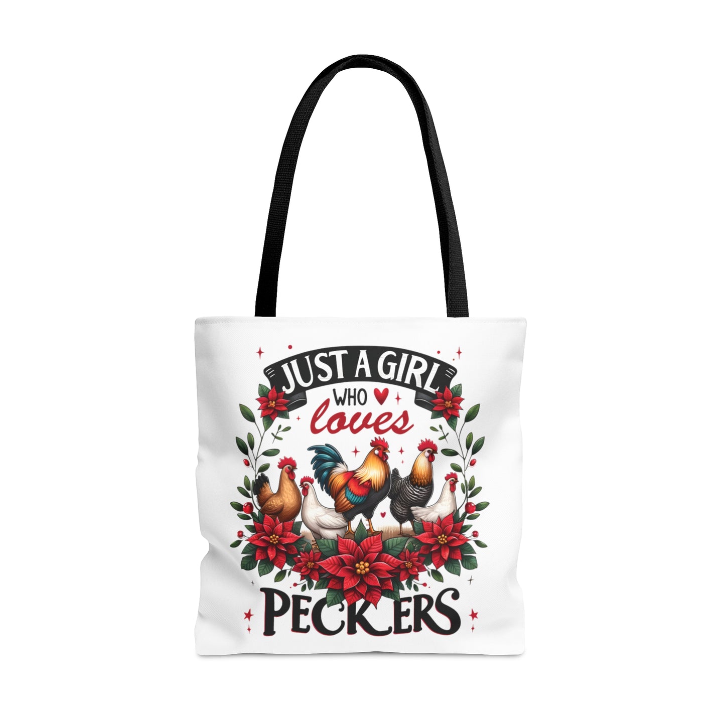 Tote Bag, Chicken, Just a Girl who loves Peckers, Personalised/Non-Personalised Tote bag