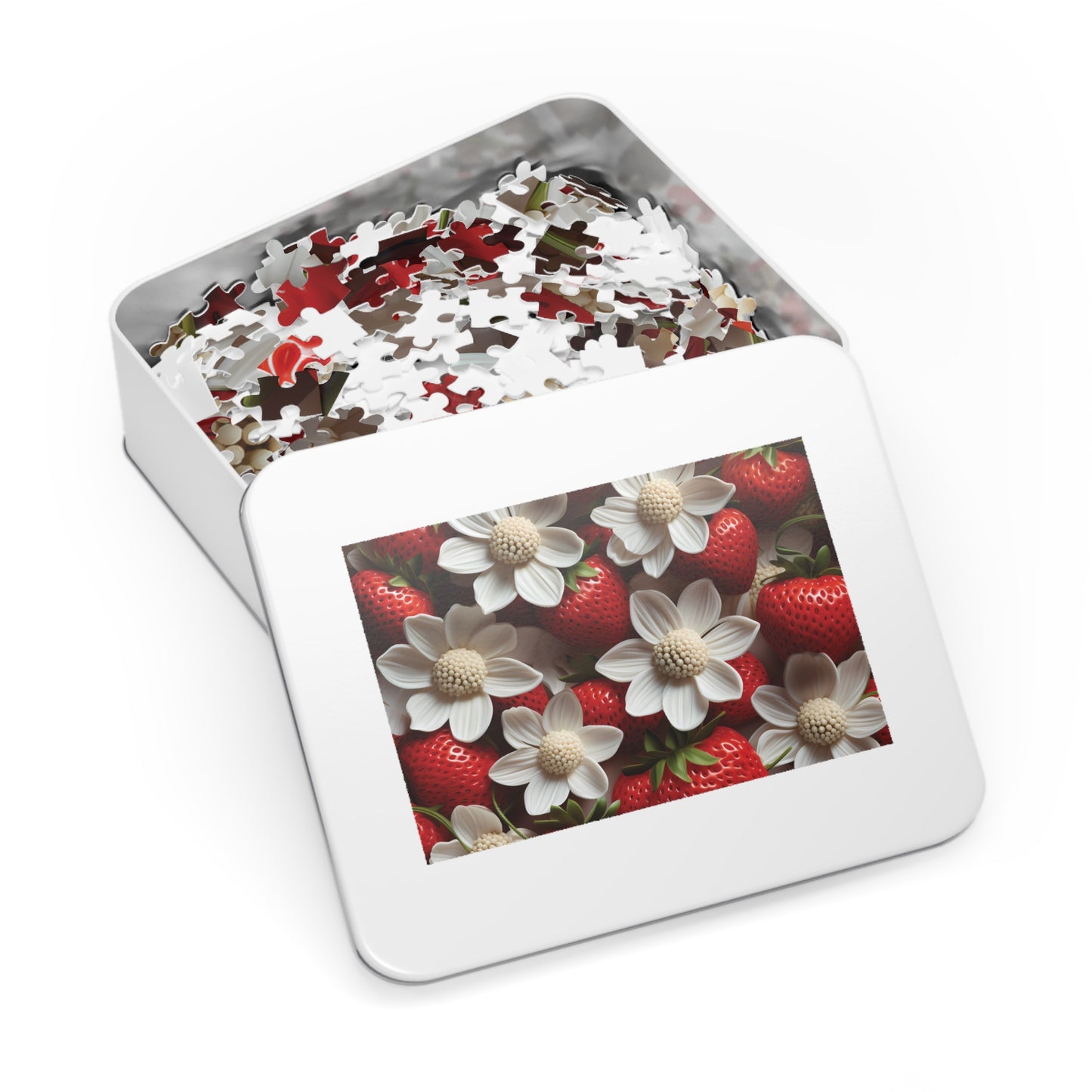 Jigsaw Puzzle, Floral, Strawberries, Personalised/Non-Personalised (30, 110, 252, 500,1000-Piece)