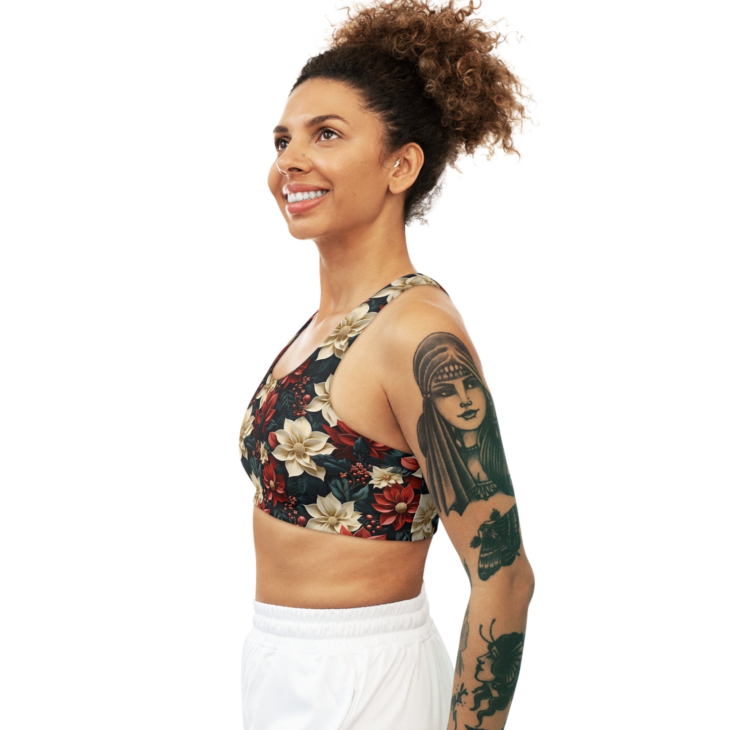 Seamless Sports Bra, Poinsettia