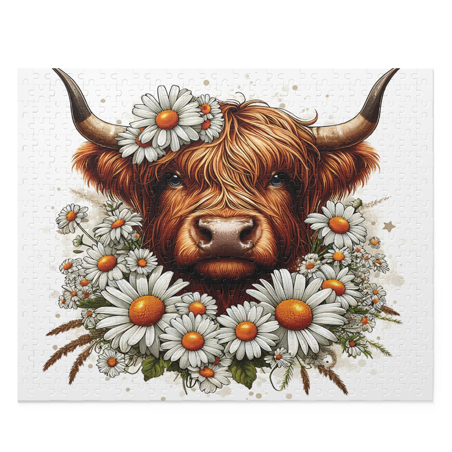 Personalised/Non-Personalised Puzzle, Highland Cow (120, 252, 500-Piece)