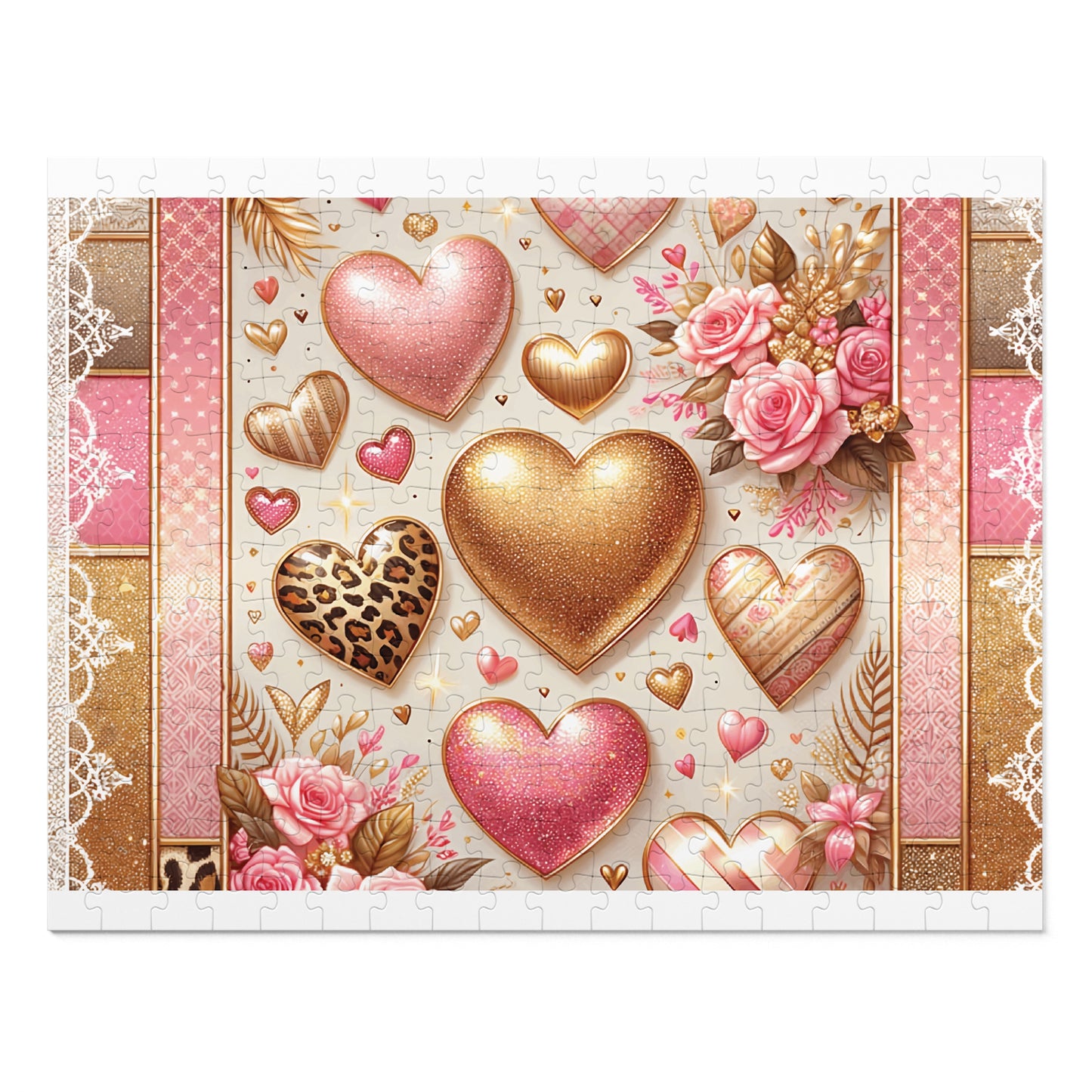 Jigsaw Puzzle, Hearts, Personalised/Non-Personalised (30, 110, 252, 500,1000-Piece)