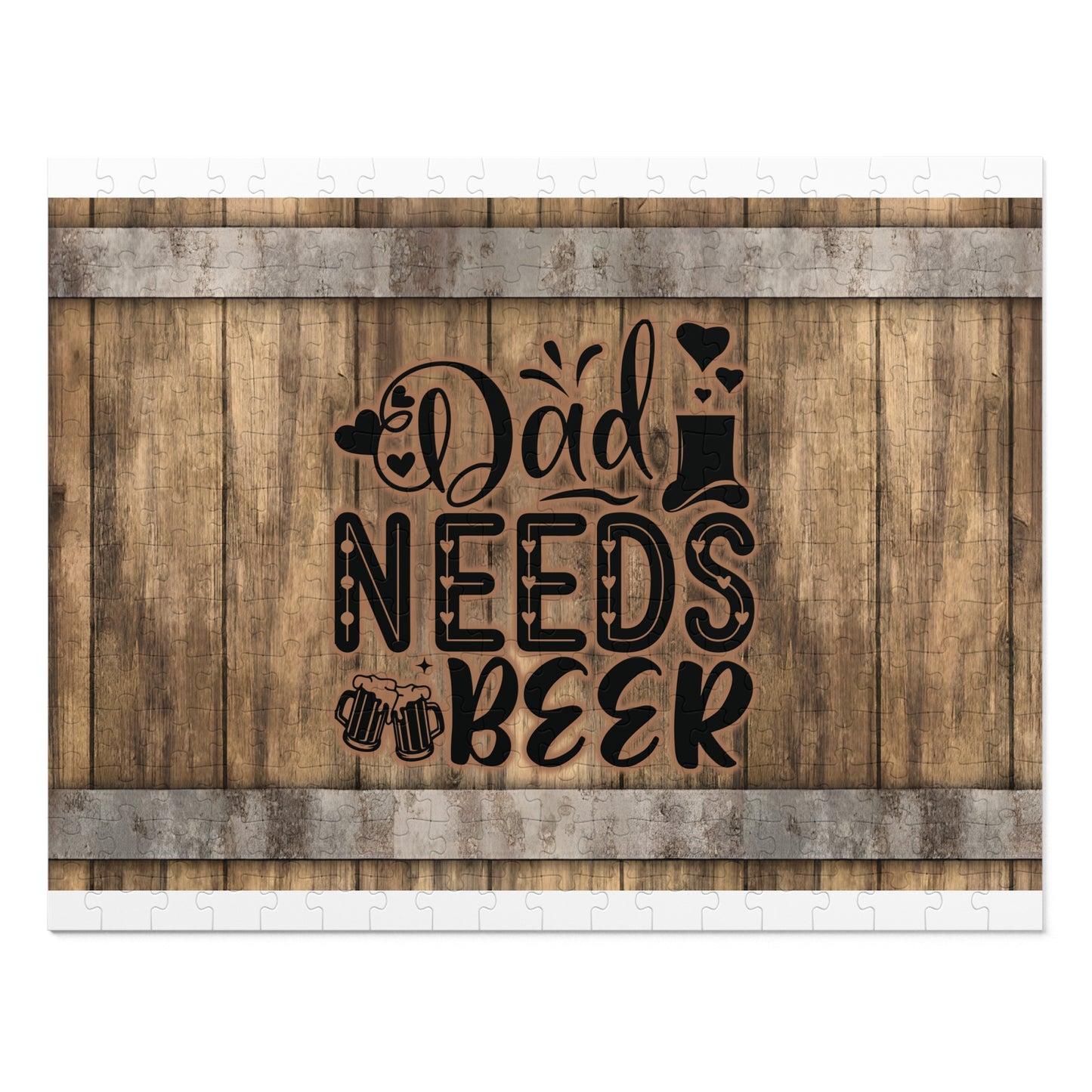 Puzzle, Dad, Dad Needs a Beer, Personalised/Non-Personalised (30, 110, 252, 500,1000-Piece) awd-572