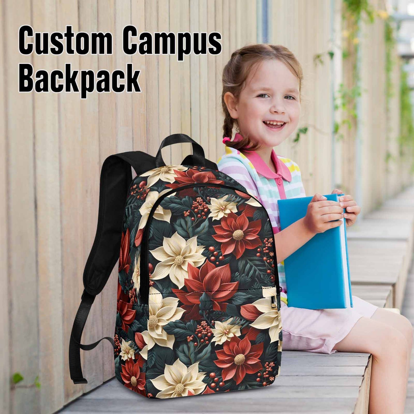 Red Poinsettia Adult Casual Backpack