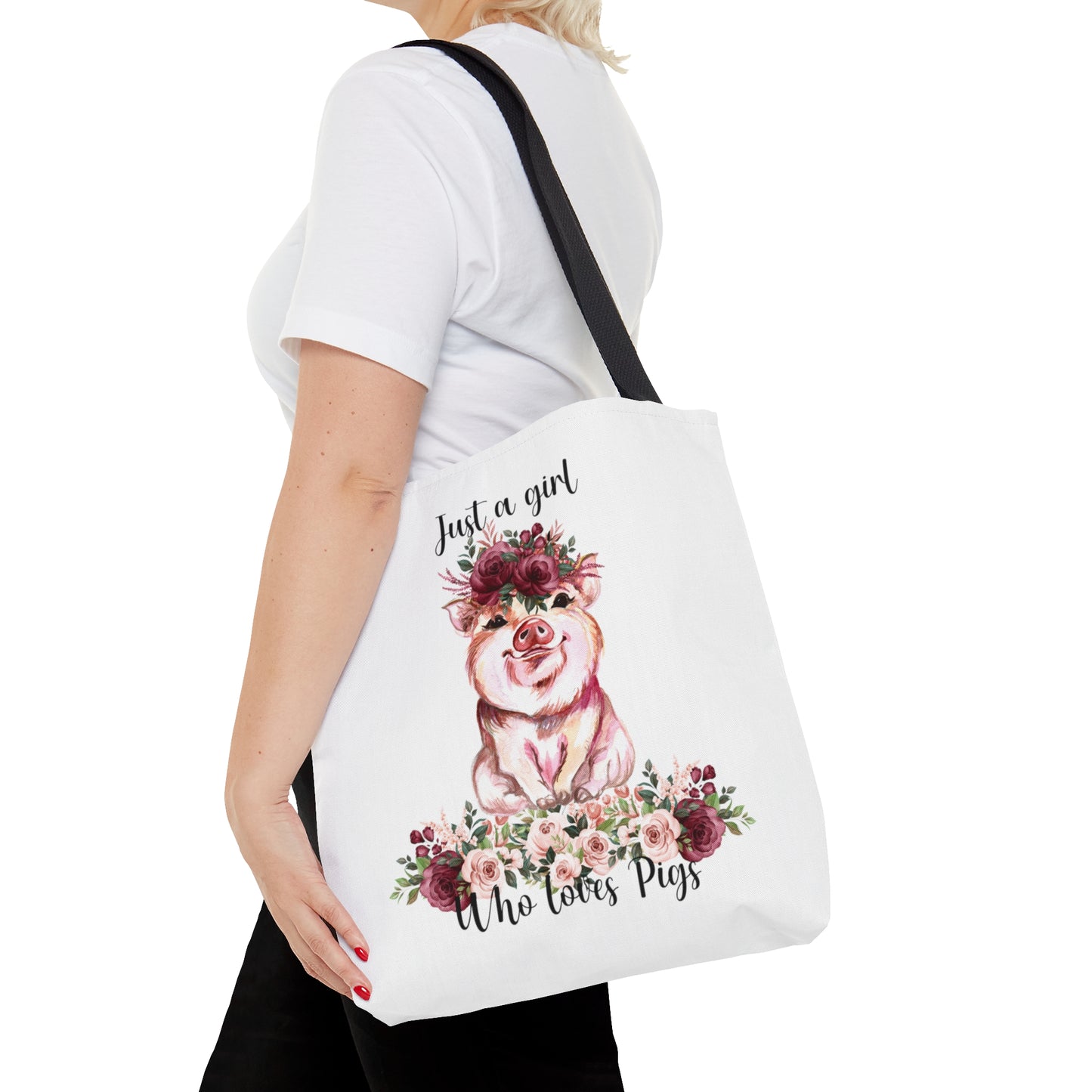 Tote Bag, Just a Girl Who Loves Pigs, Personalised/Non-Personalised Tote bag