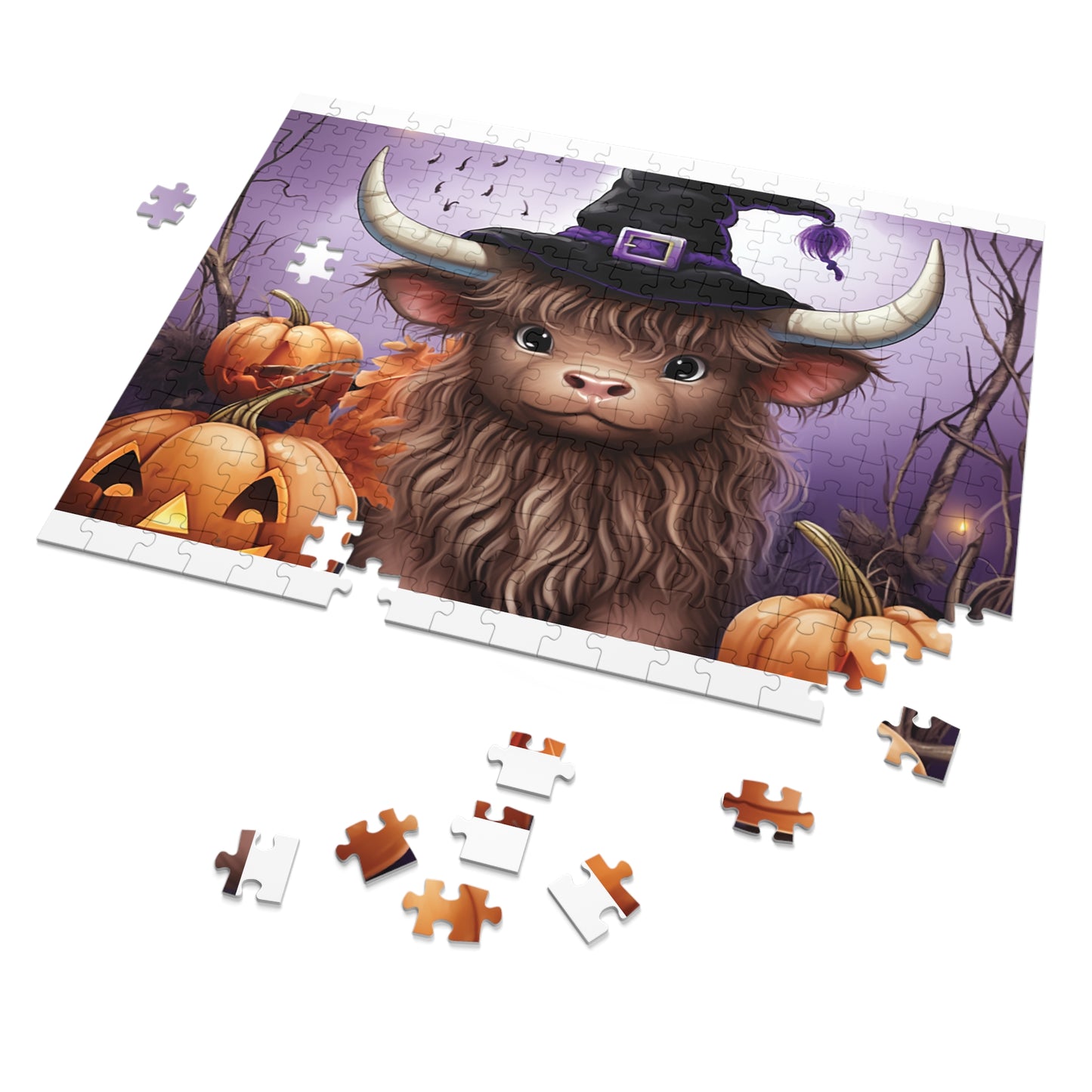 Jigsaw Puzzle, Highland Cow, Personalised/Non-Personalised (30, 110, 252, 500,1000-Piece)