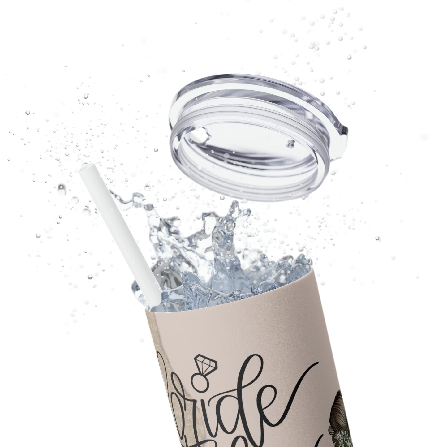 Skinny Tumbler with Straw, 20oz, Bride to Be, awd-222