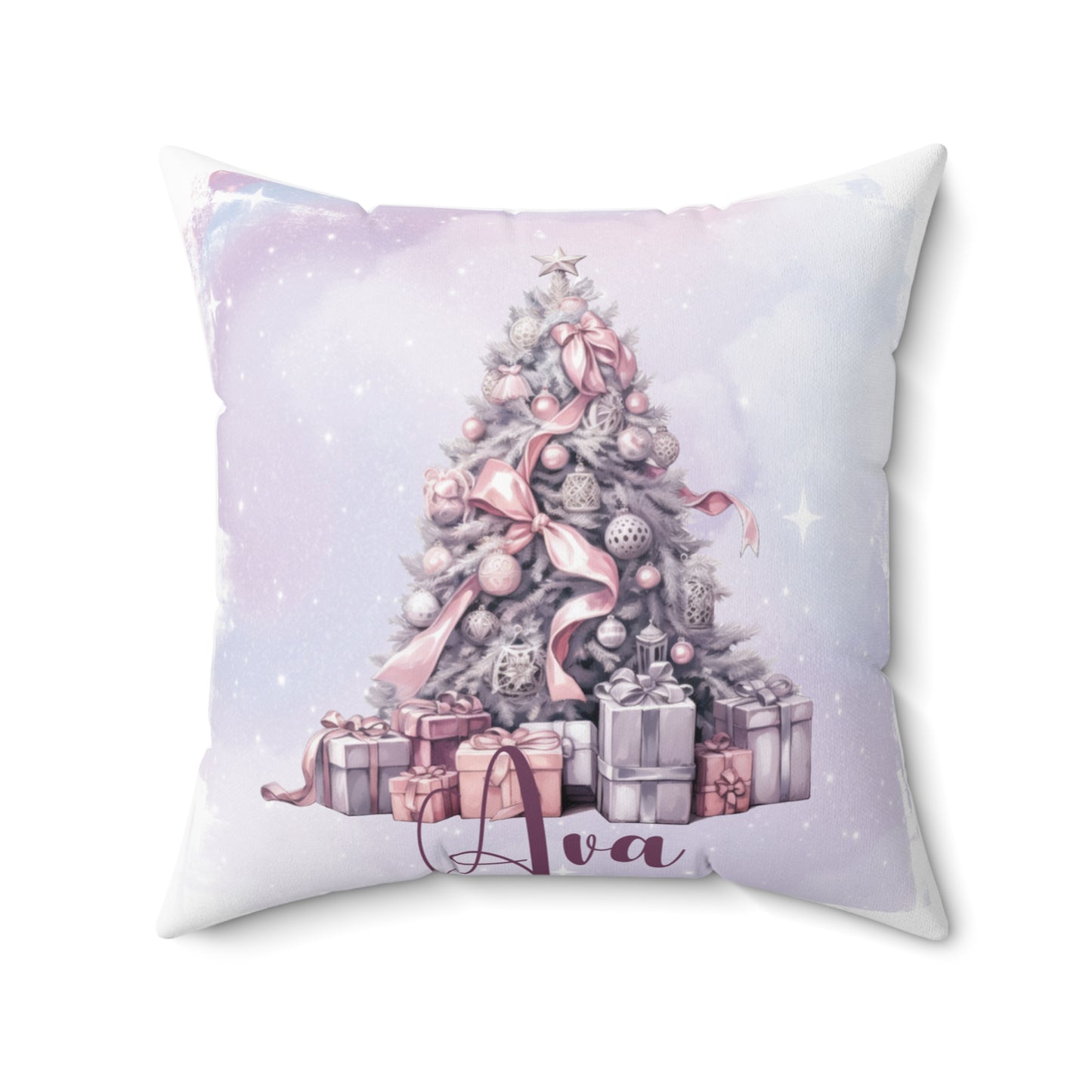 Personalised Christmas Cushion, Purple Christmas, Christmas Tree, Polyester Square Cushion, Christmas cushion