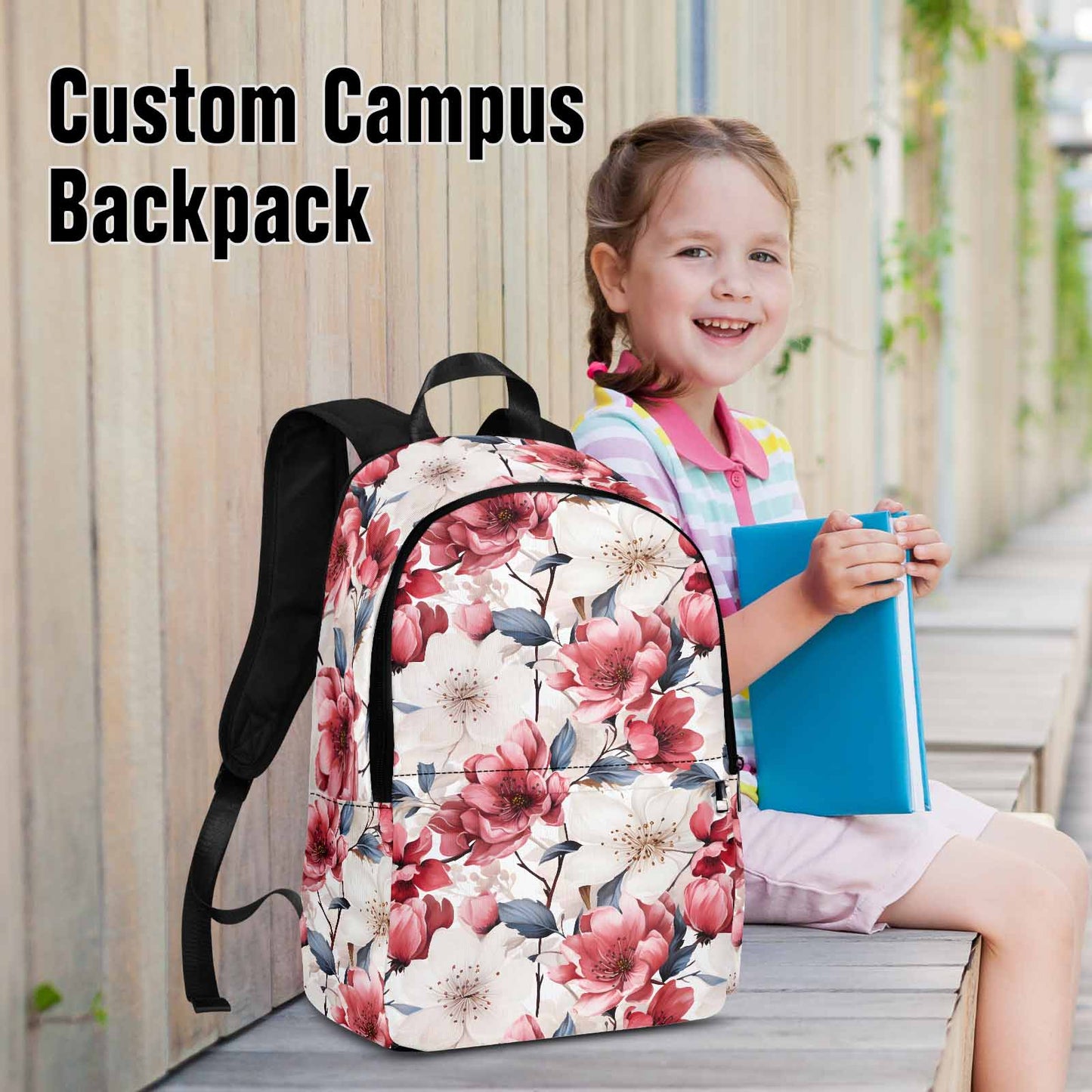 Pink Floral Small  Adult Casual Backpack