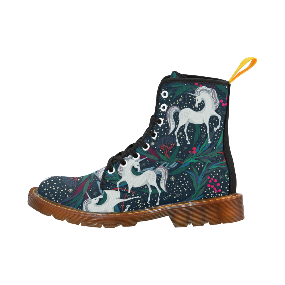 Fairy magic seamless vector pattern with unicorns Martin Boots For Women Model 1203H