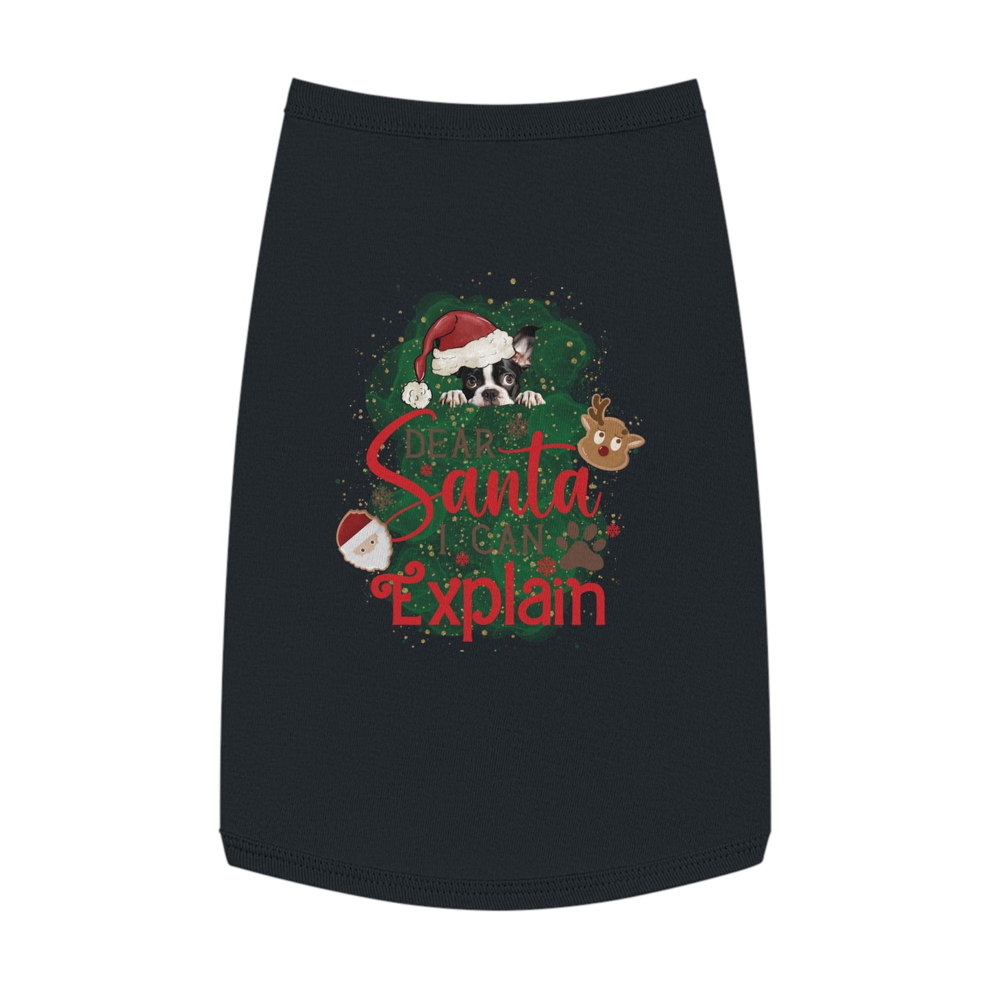 Pet Tank Top, Santa I Can Explain, Christmas Pet Tank Top