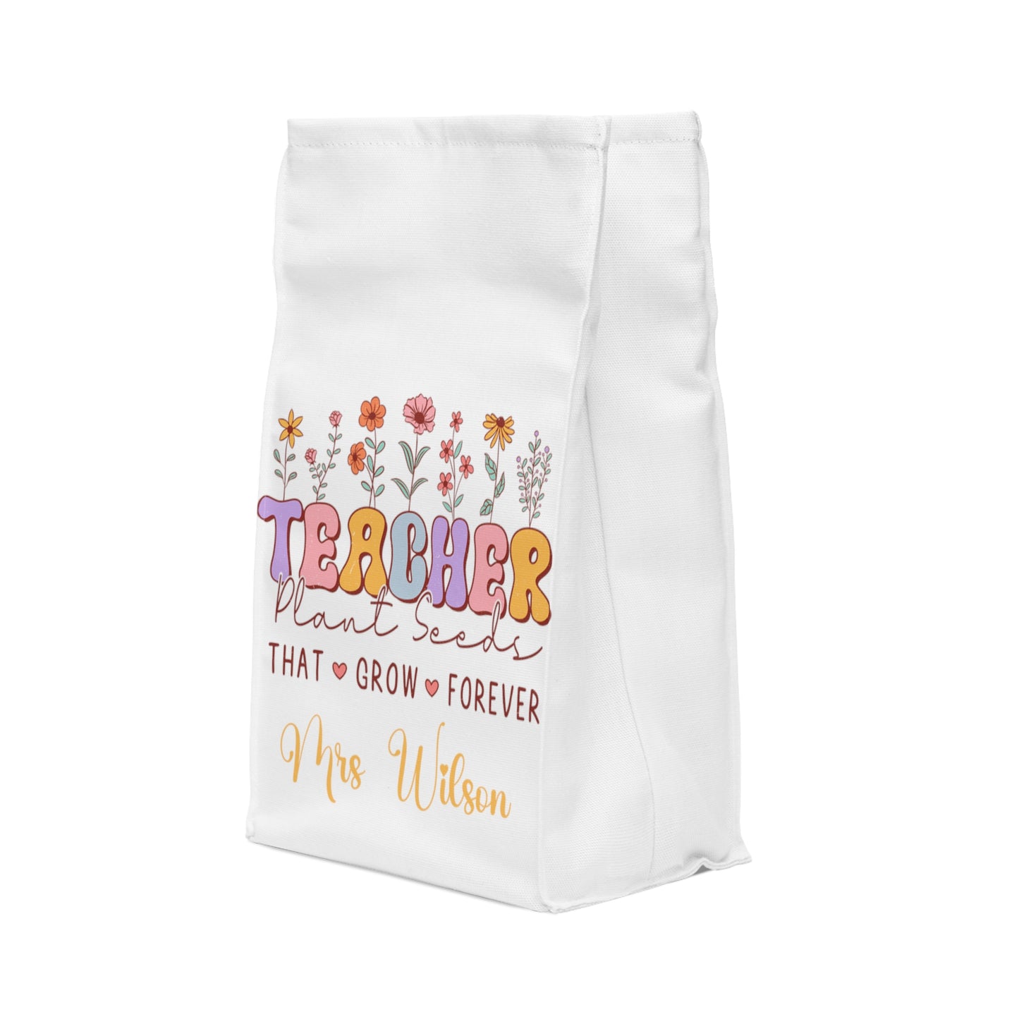 Personalised Insulated Lunch Bag, Teacher, Seeds that Grow Lunch Bag