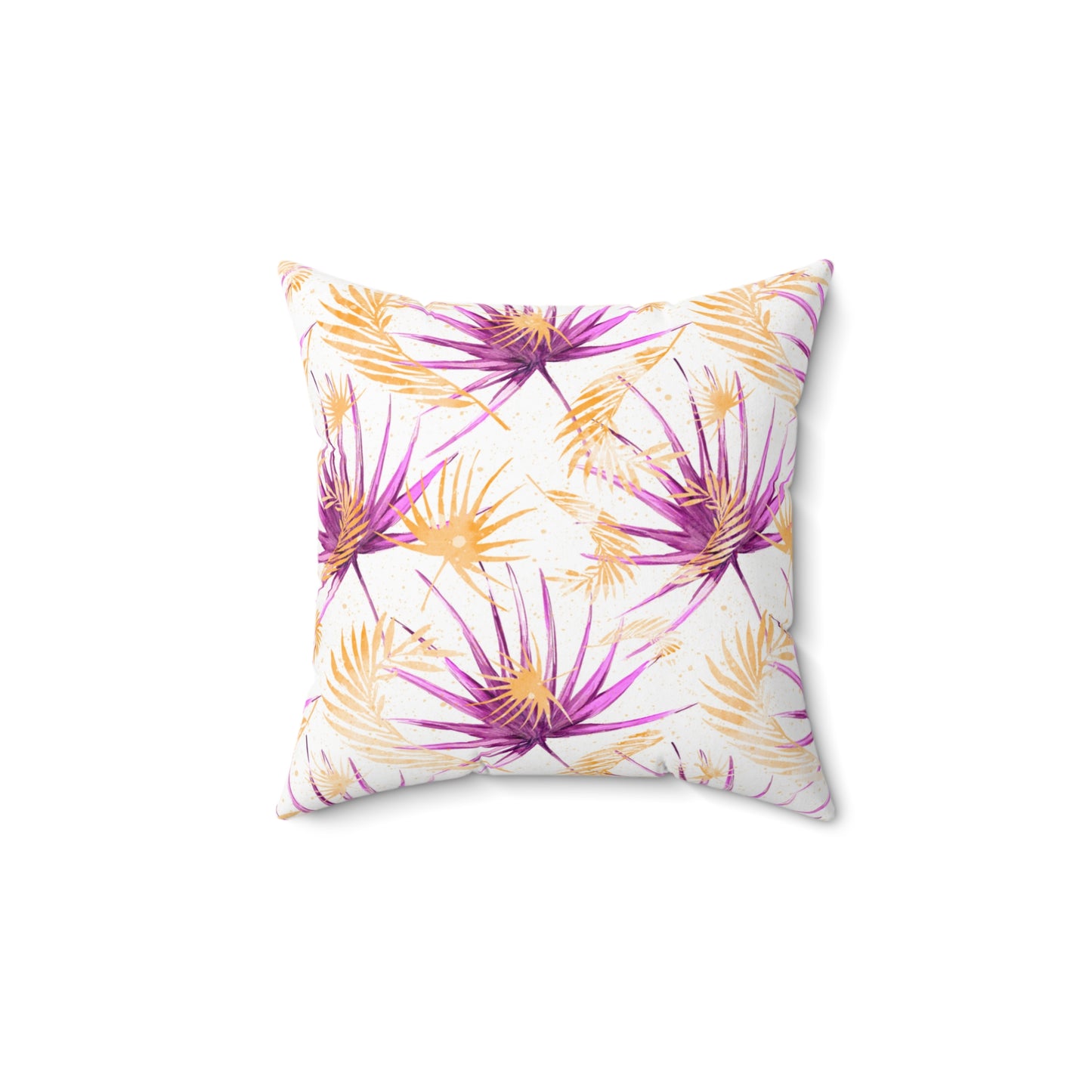 Spun Polyester Square Pillow, Summer Floral Cushion