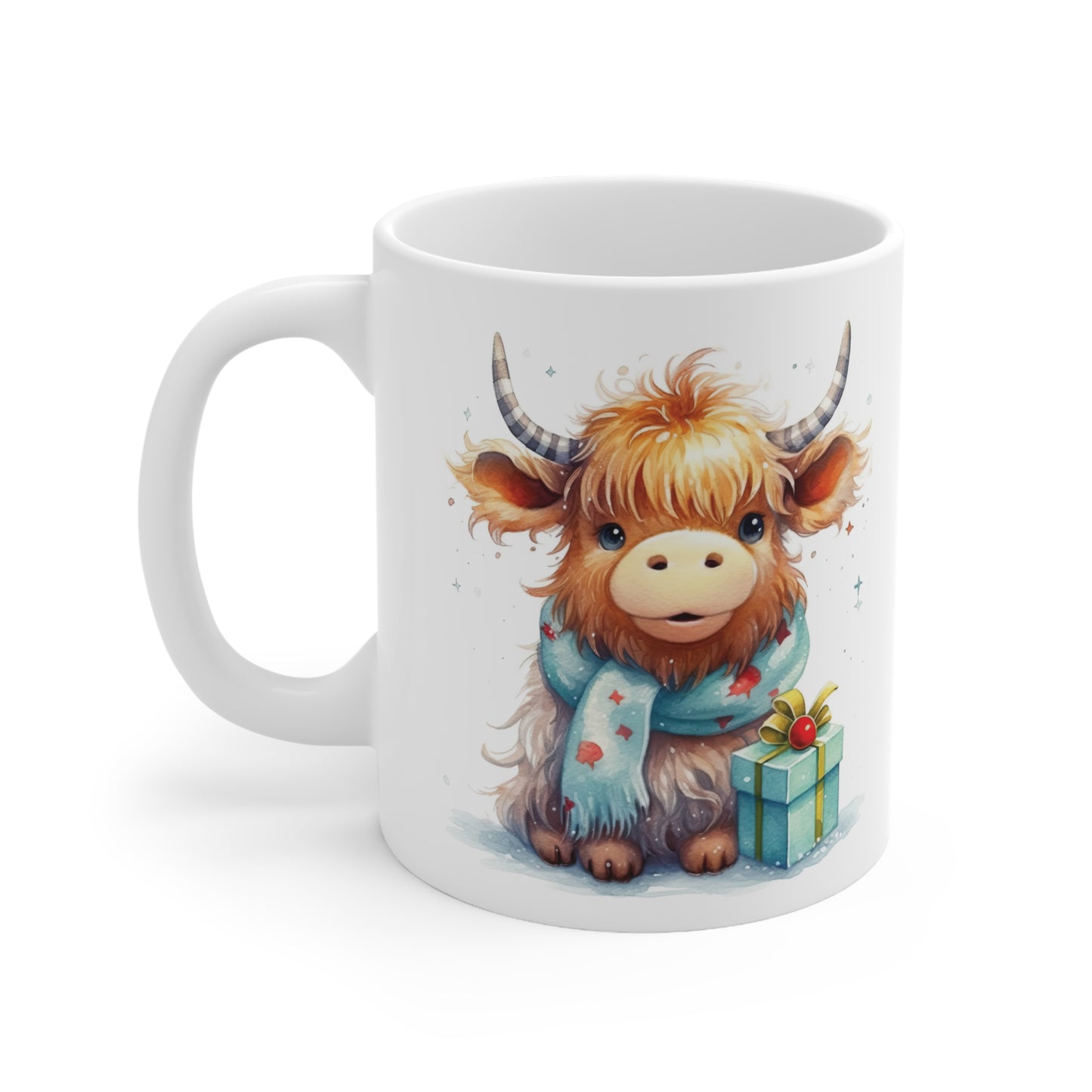 Personalised/Non Personalised Highland Cow, Ceramic Mug 11oz, Highland Cow Mug