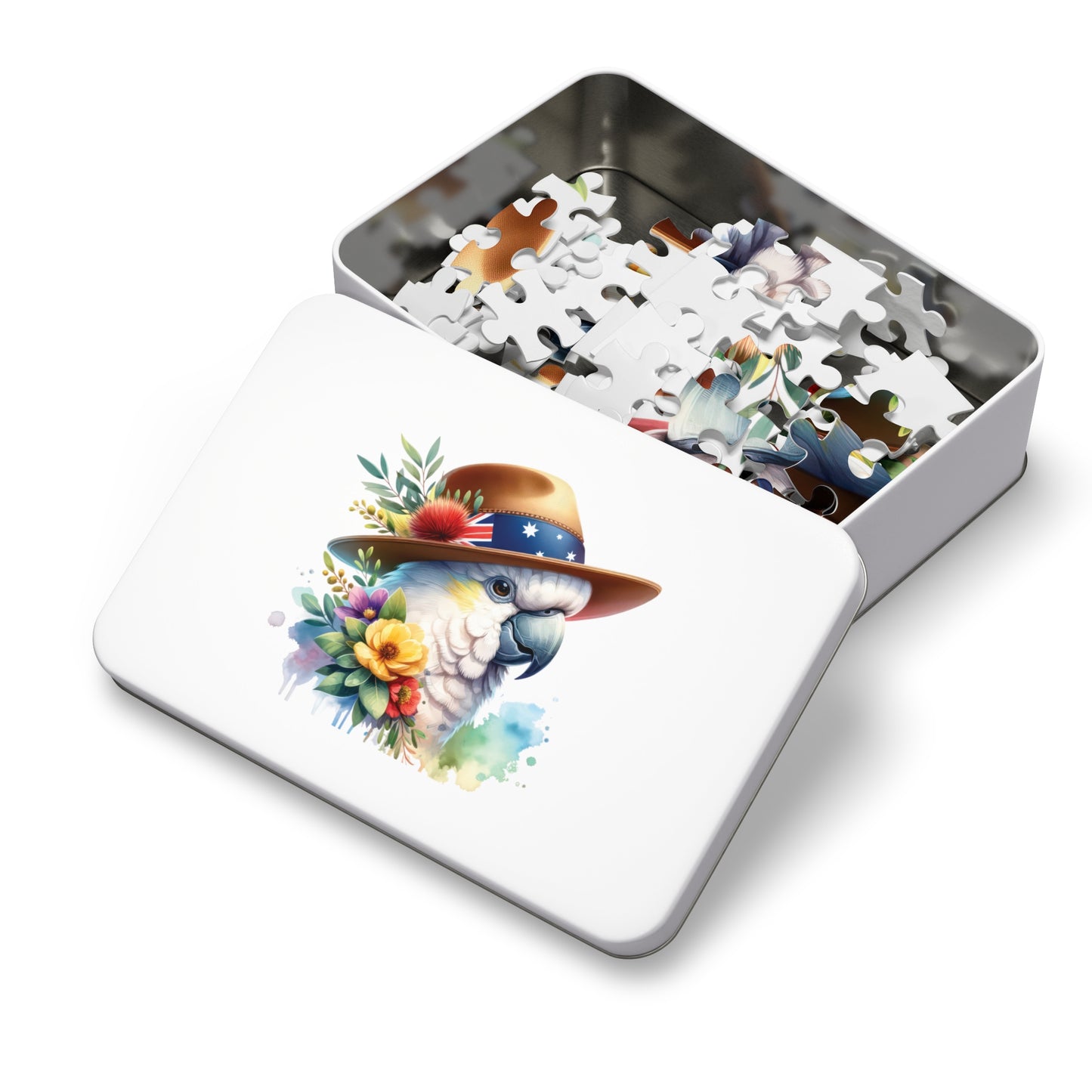 Jigsaw Puzzle in Tin, Australian Animals, Cockatoo, Personalised/Non-Personalised, awd-1334 (30, 110, 252, 500,1000-Piece)