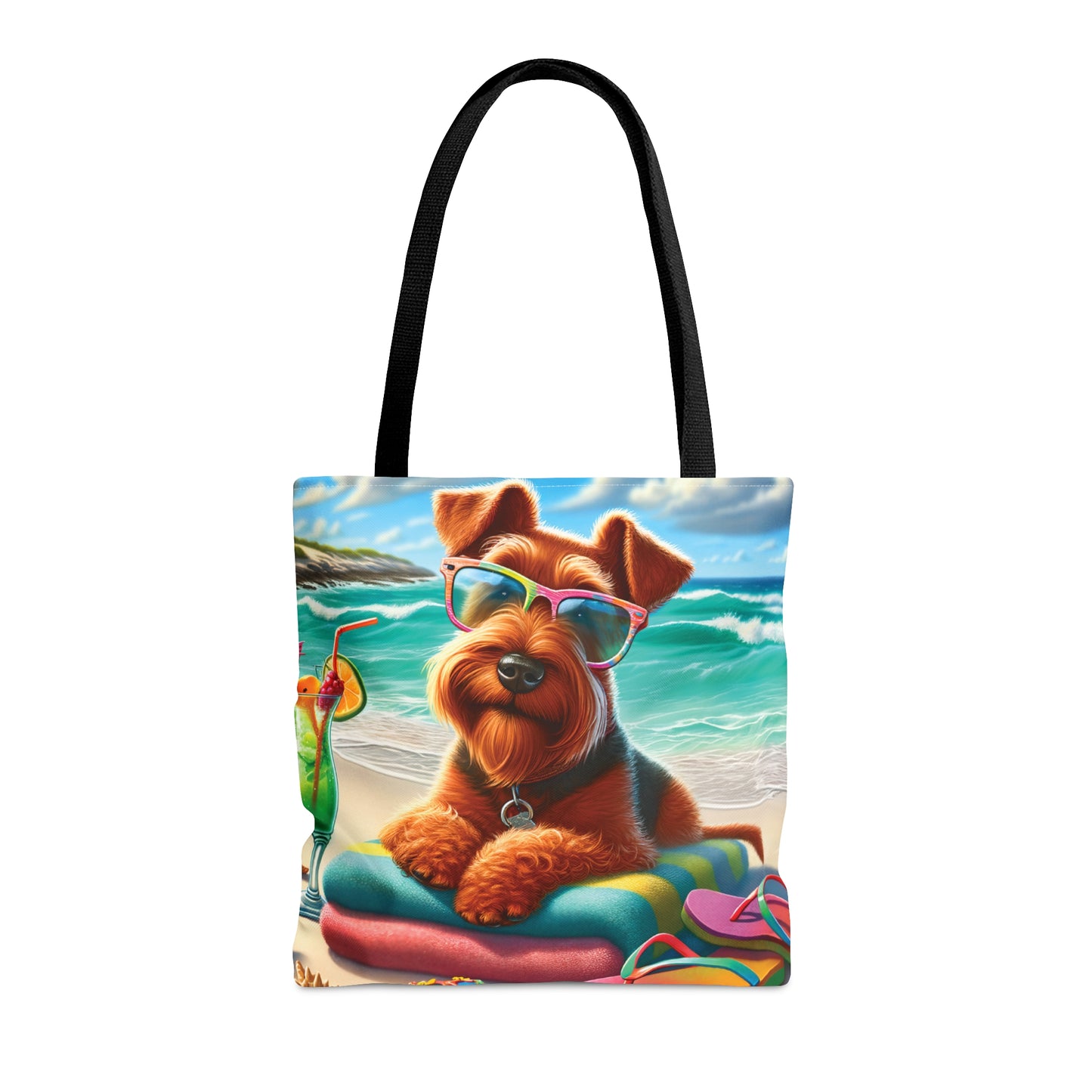 Tote Bag, Dog on Beach, Irish Terrier, Tote bag,  awd-1216