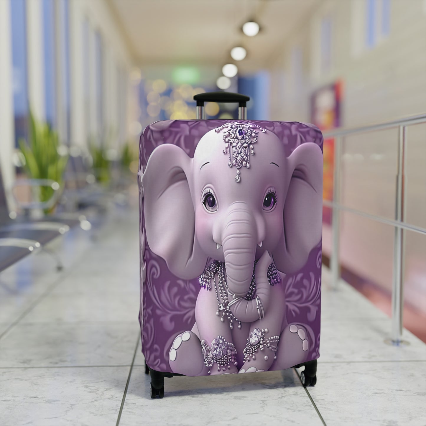 Luggage Cover, Purple Elephant, awd-1415