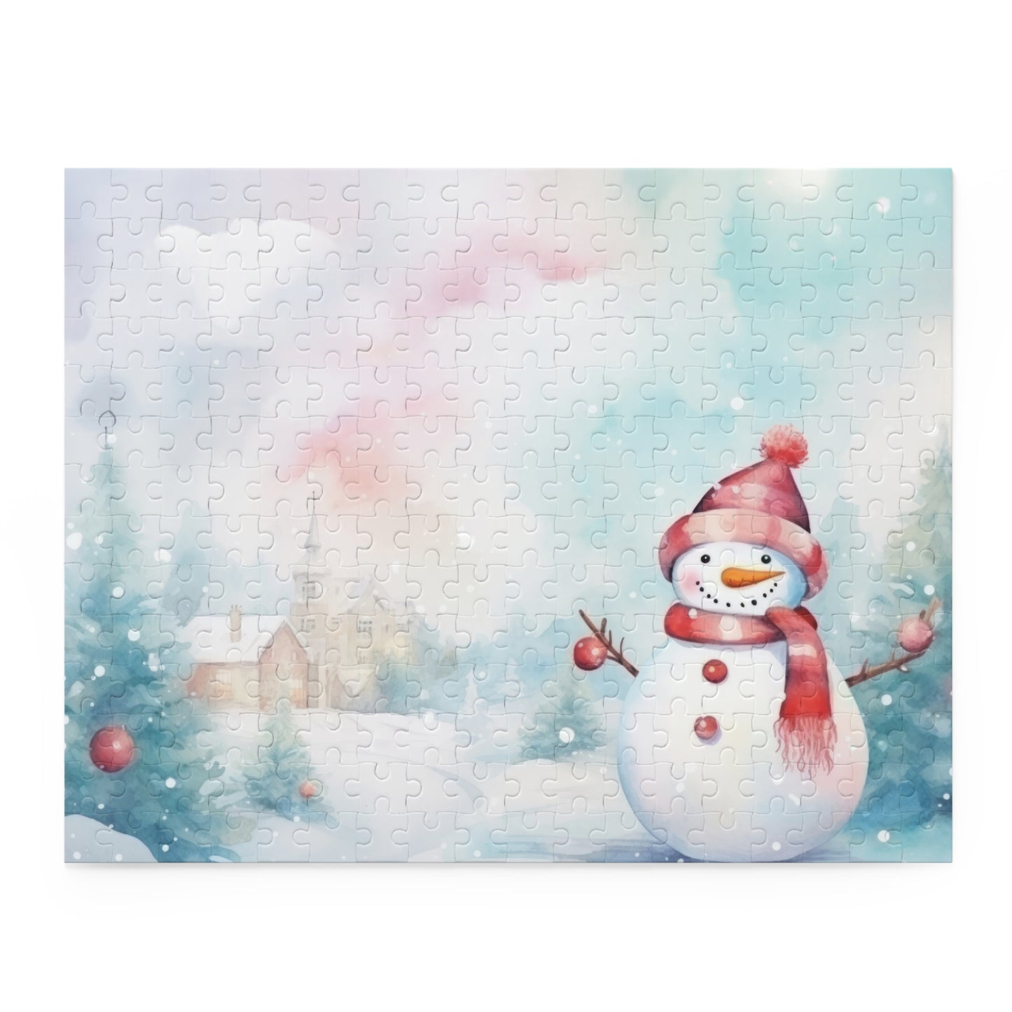 Personalised/Non-Personalised Puzzle, Christmas Snowman (120, 252, 500-Piece)