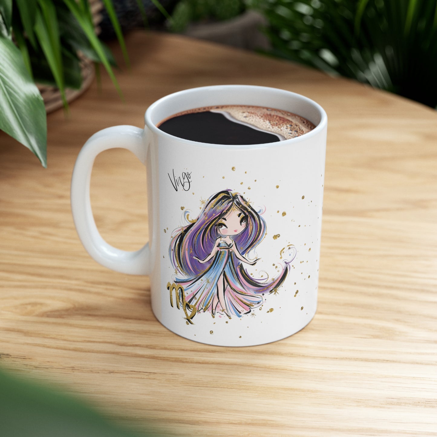 Personalised/Non Personalised Zodiac Sign, Virgo, Ceramic Mug 11oz