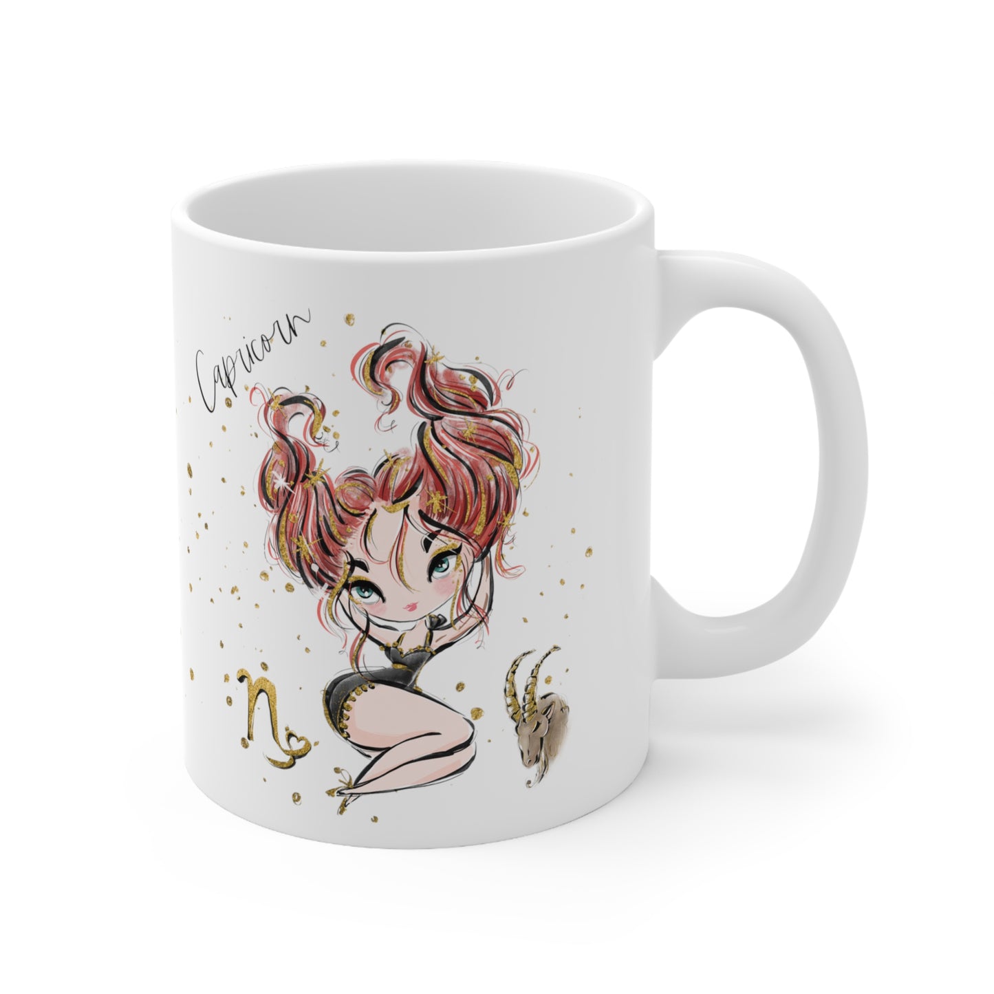 Personalised/Non Personalised Zodiac Sign, Capricorn, Ceramic Mug 11oz