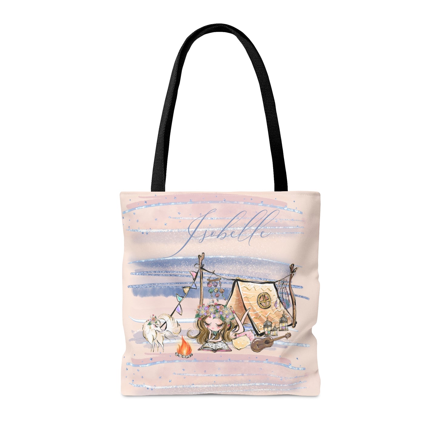 Personalised Tote Bag, Free Spirit Boho Camping Tote Bag