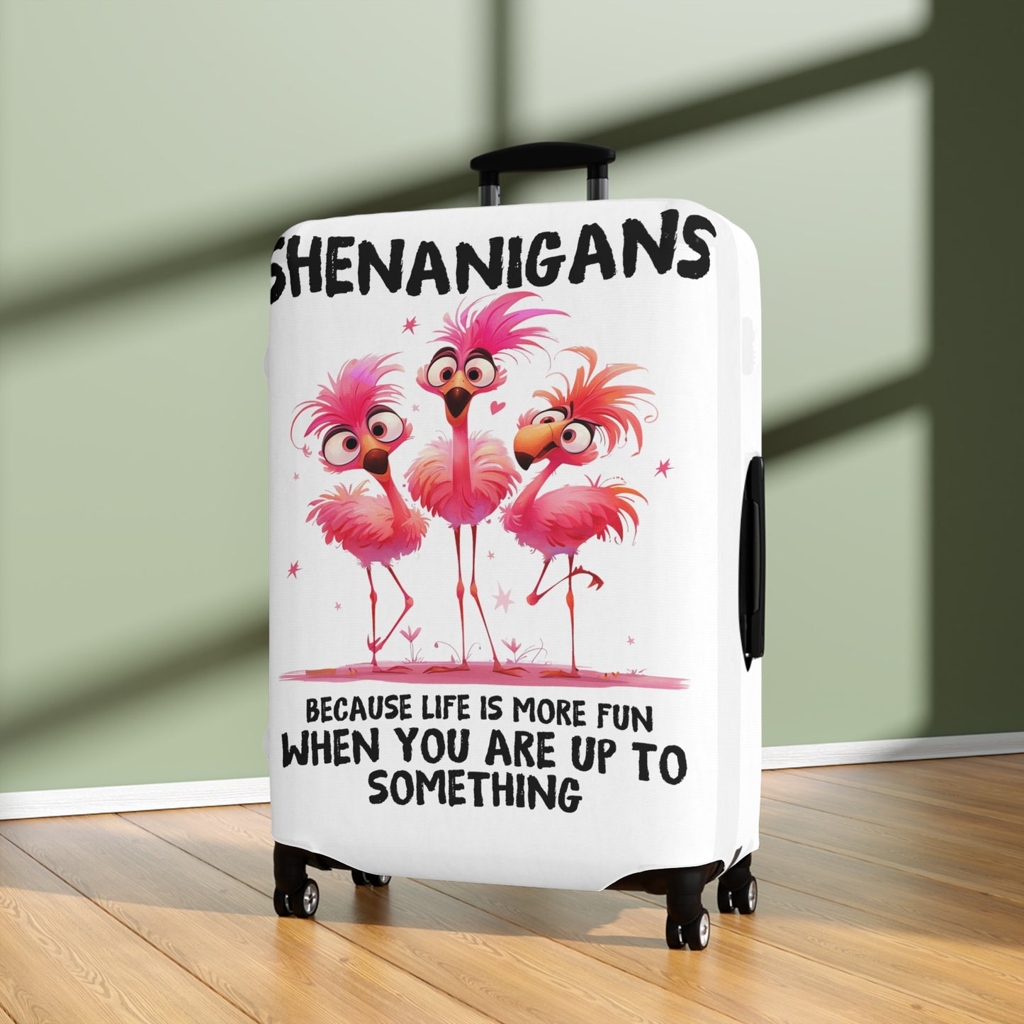 Luggage Cover, Flamingos, Shenanigans, awd-4001