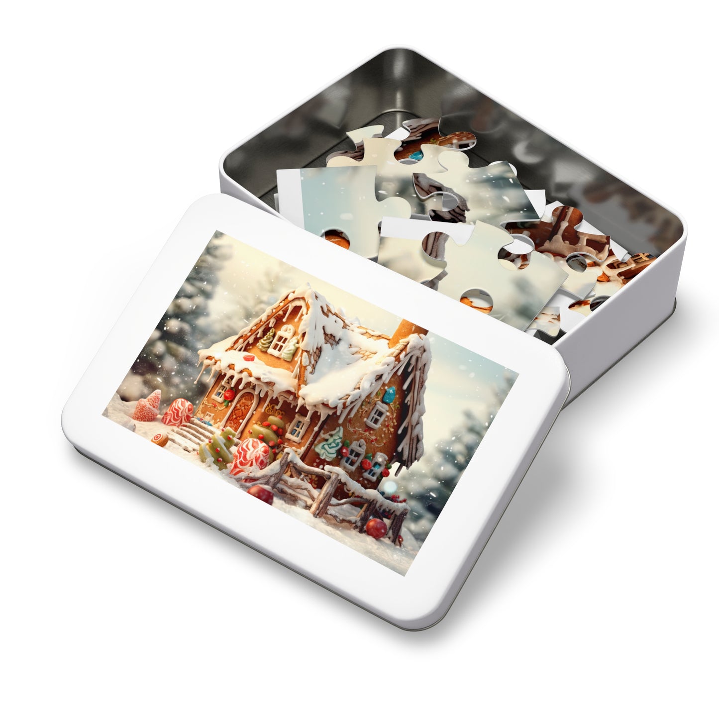 Puzzle, Christmas, Gingerbread House , Personalised/Non-Personalised (30, 110, 252, 500,1000-Piece) awd-615