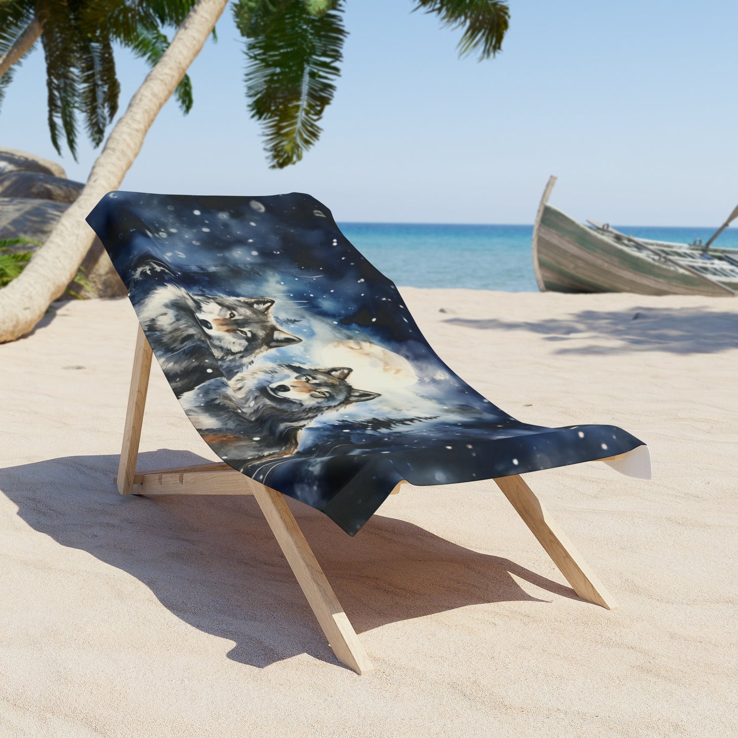 Beach Towel, Wolves, Polycotton Towel, 2 sizes Available