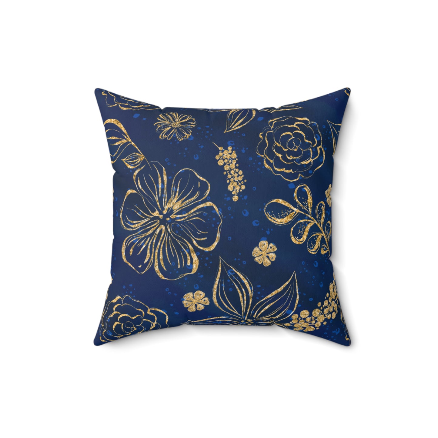 Spun Polyester Square Pillow, Floral Cushion